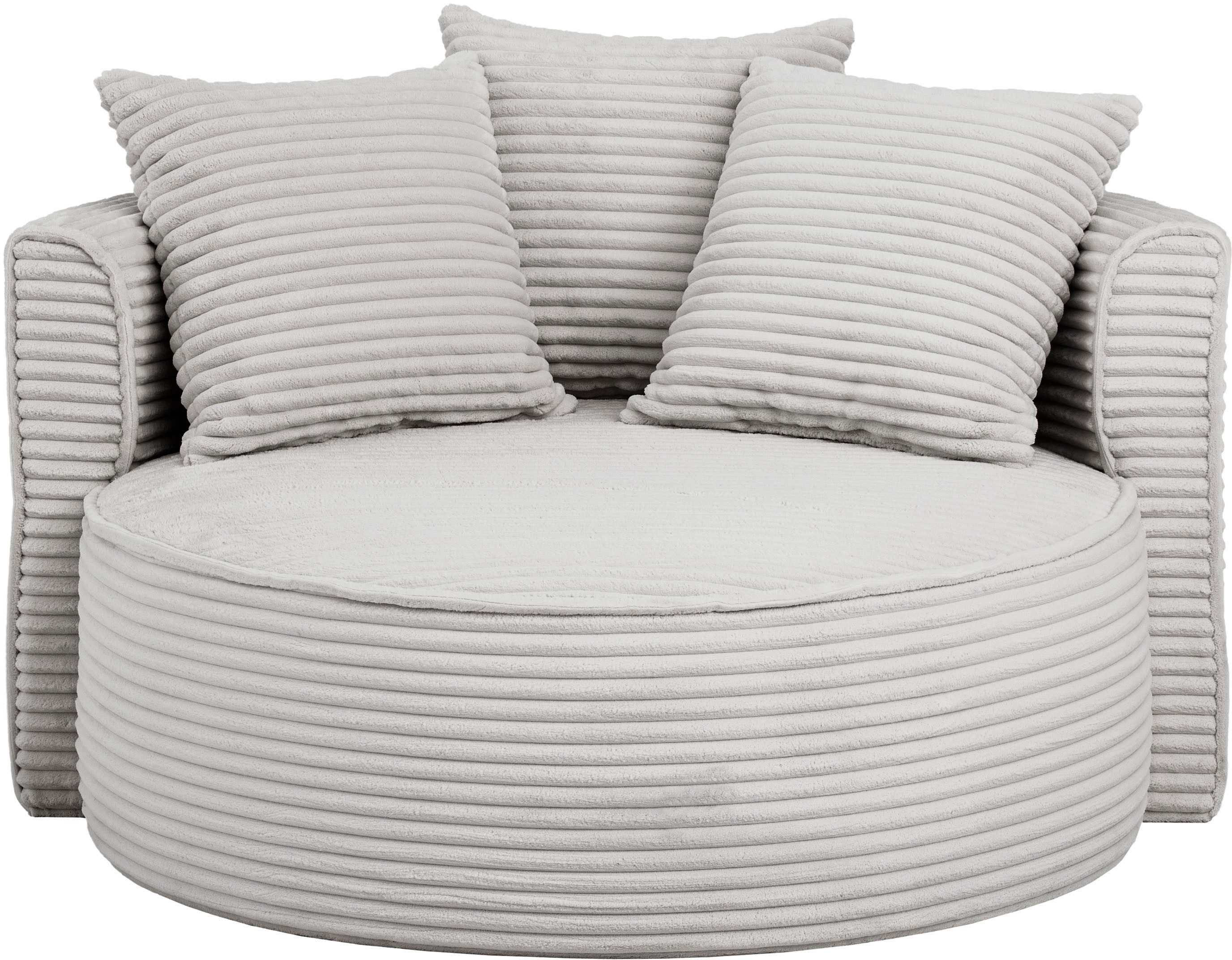 LeGer Home by Lena Gercke XXL-fauteuil Isalie, leesstoel, loveseat, inclusief sierkussens trendy stoffen, met 3 sierkussens, grote zitvlak, poef optioneel