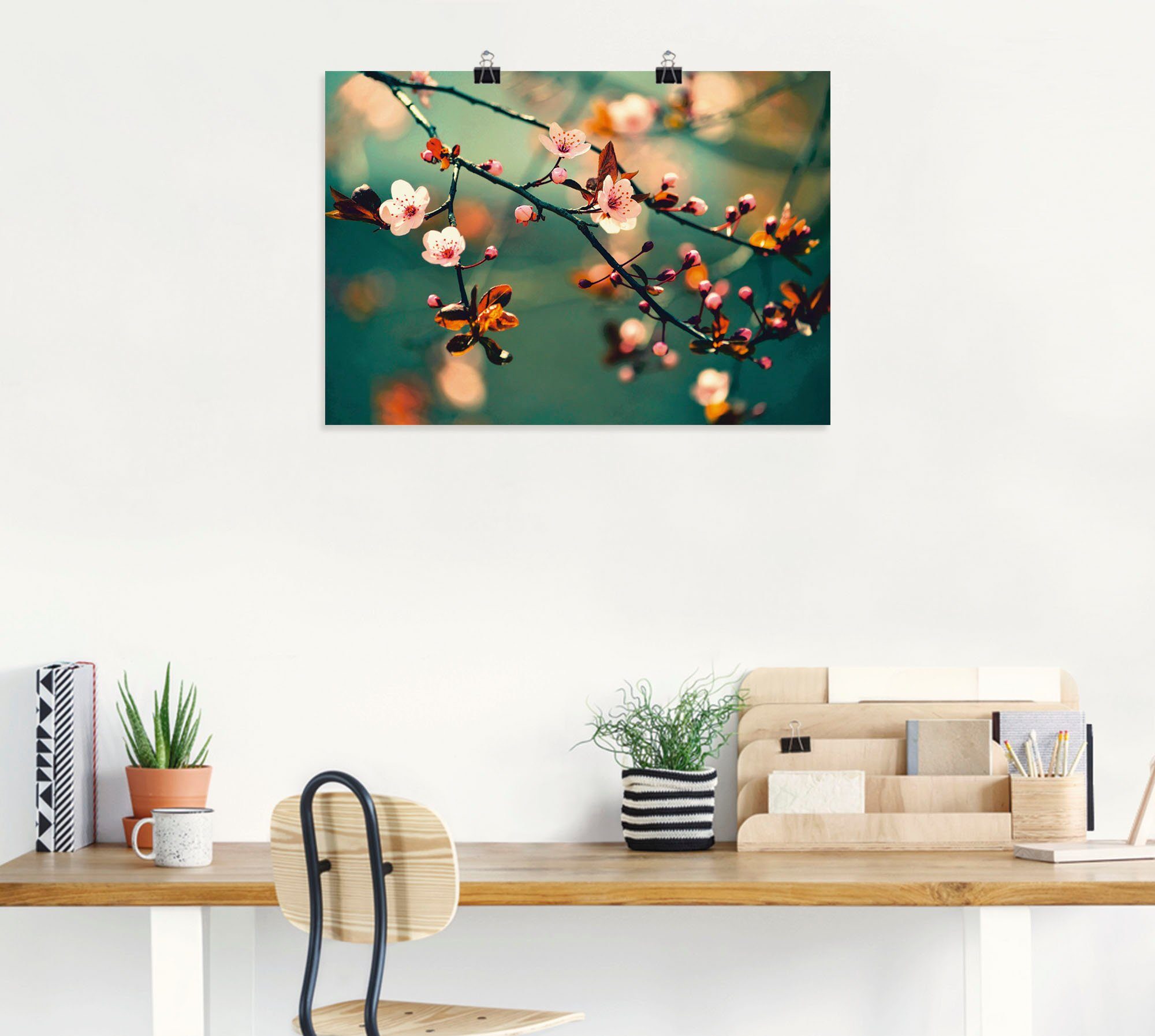 Artland Artprint Japanse kers Sakura bloemen als artprint op linnen, poster in verschillende formaten maten
