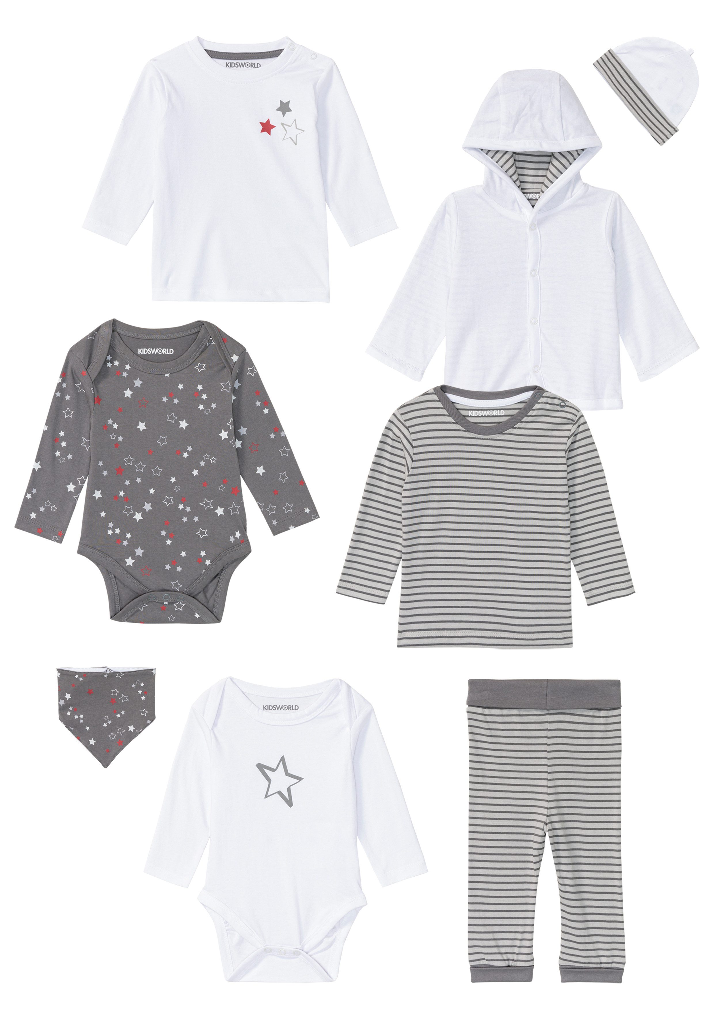 KIDSWORLD Starterset 8-delig babyset van bio-katoen (set 8-delig 8)