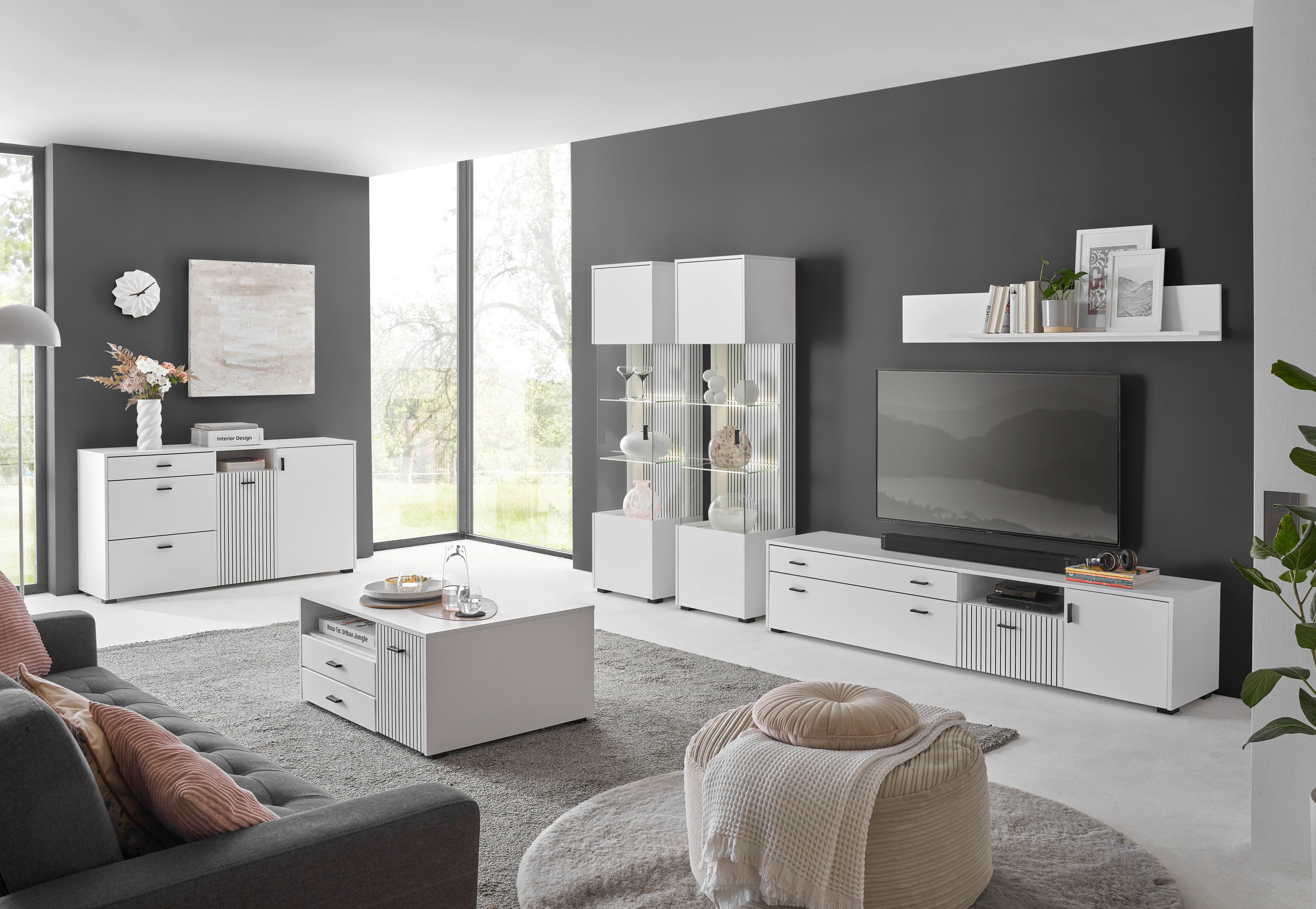 INOSIGN Dressoir Hudson in moderne trendkleur, handgrepen van metaal (zwart), breedte 150 cm