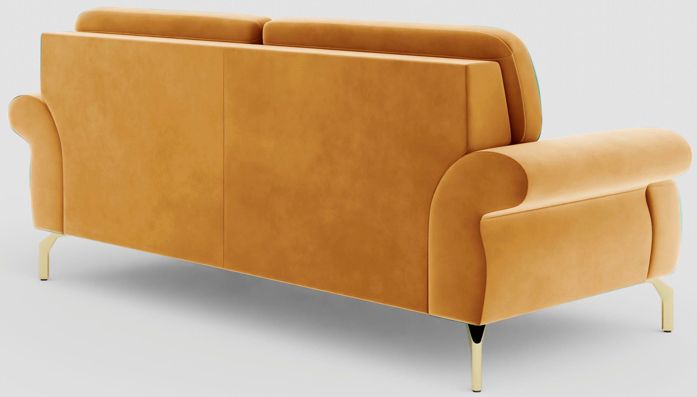 sit&more 2,5-zitsbank Orient 1 incl. 2 sierkussens met strassteentjes, goudkleurige metalen poten