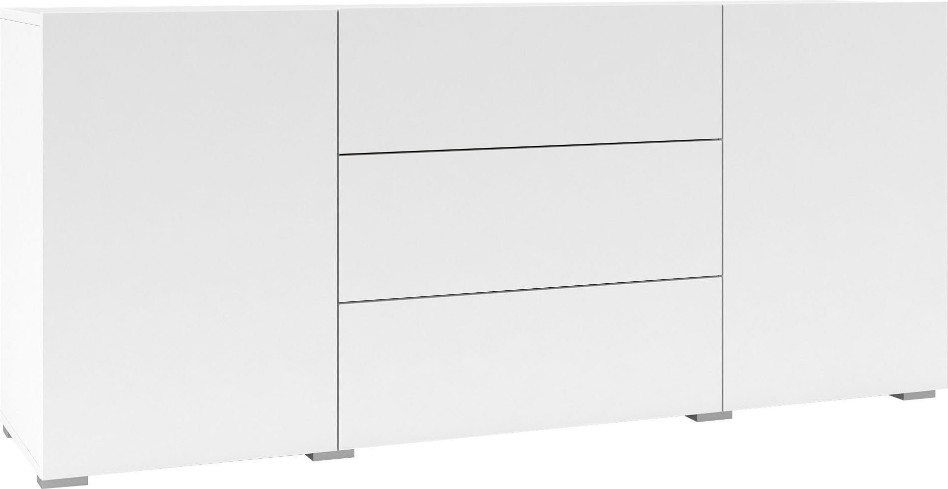 INOSIGN Dressoir Ava, breedte 140 cm, hangend en staand te monteren moderne grepless commode, ladekast, 2 deuren/3 lades