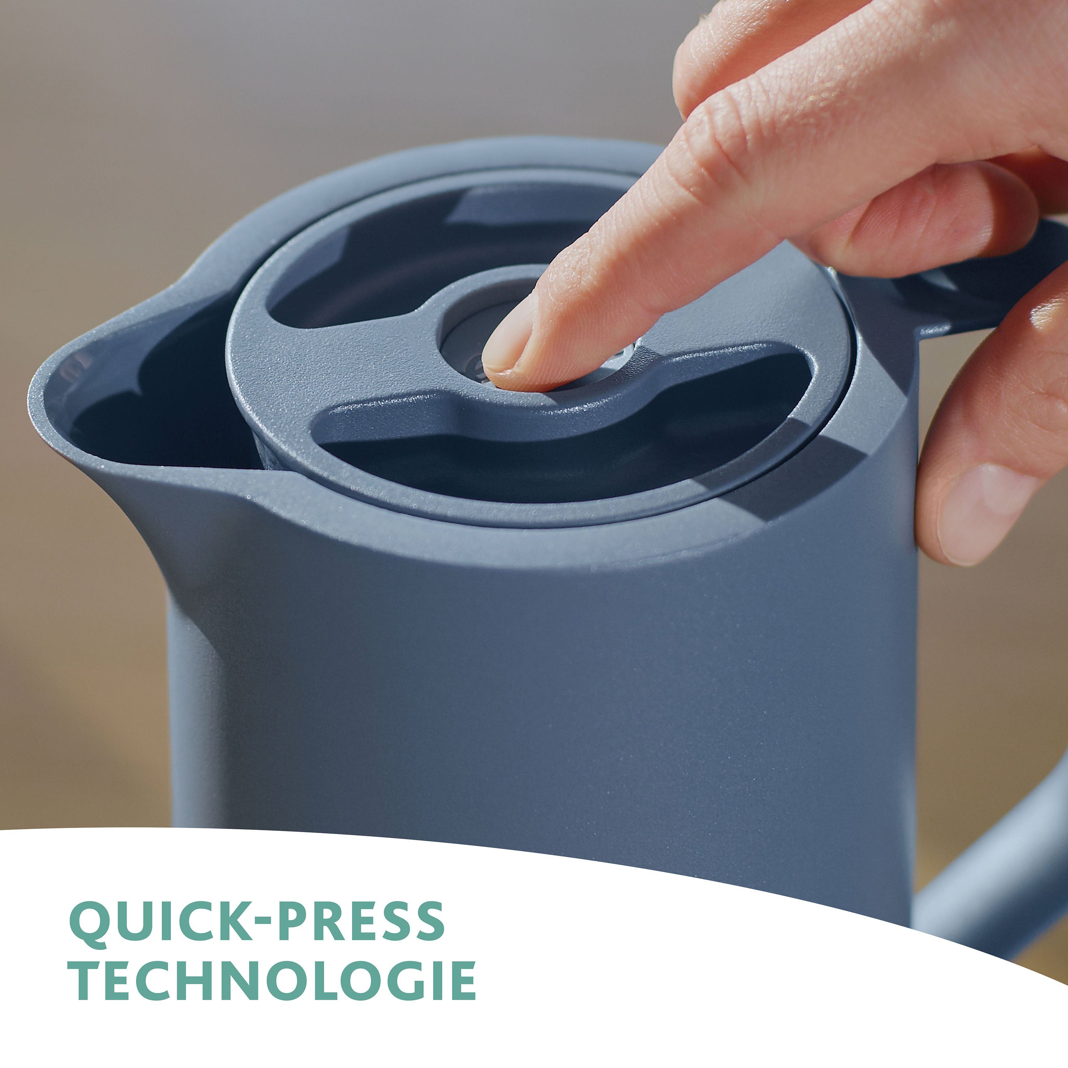 Emsa Thermoskan Motiva Quick-Press deksel, eenhandbediening, 12u warm/24u koud, glazen fles (1 stuk)