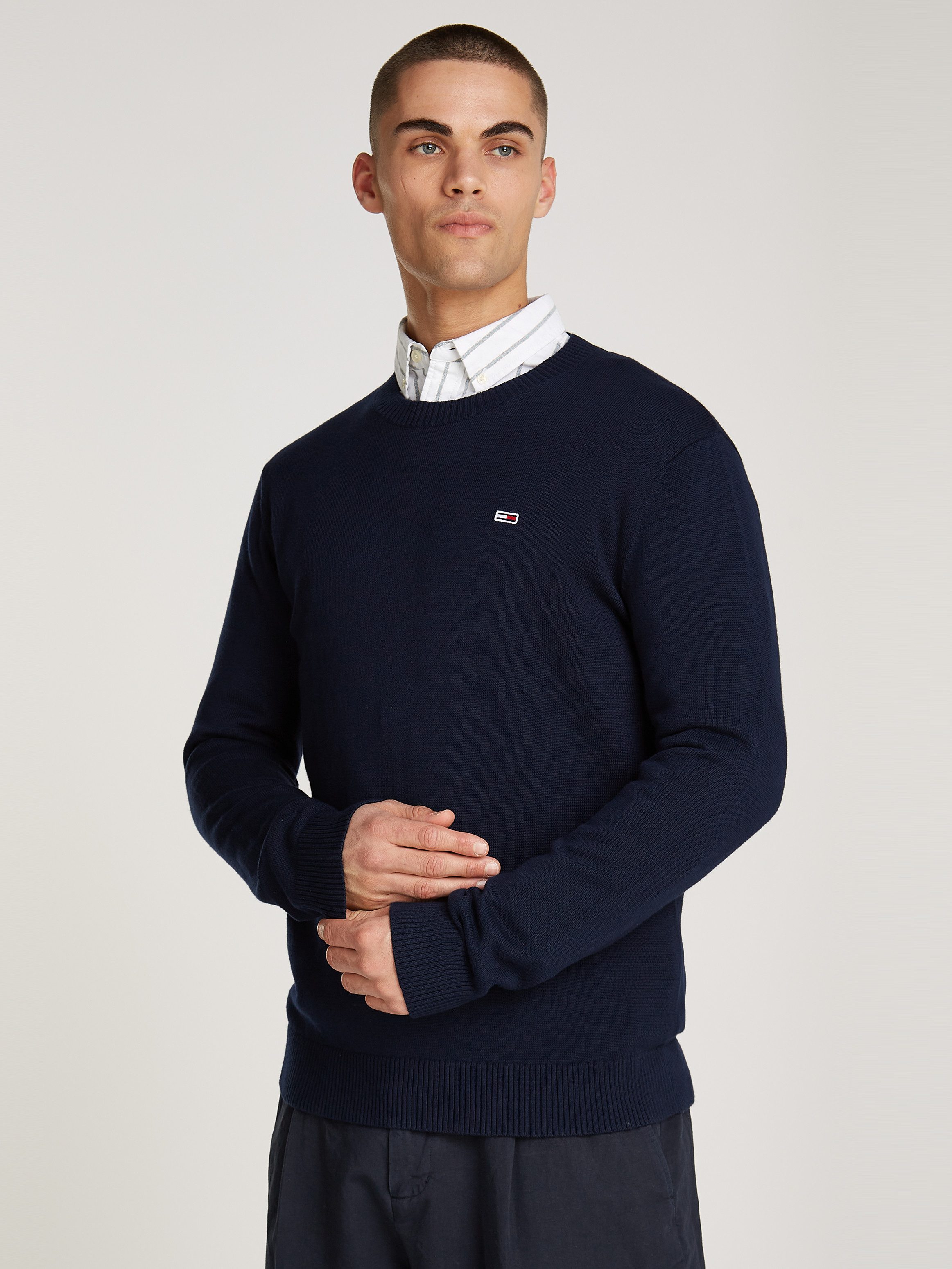 TOMMY JEANS Trui met ronde hals TJM SLIM ESSENTIAL LIGHT SWEATER