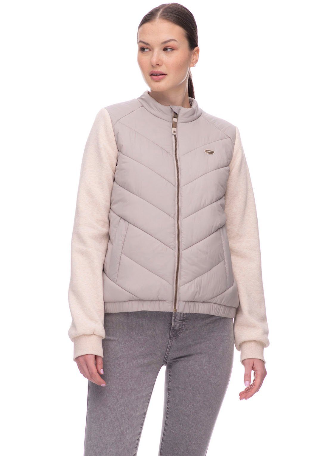 Ragwear Gewatteerde jas ZABAVA verwarmende quiltkwaliteit en sweatstof in mix