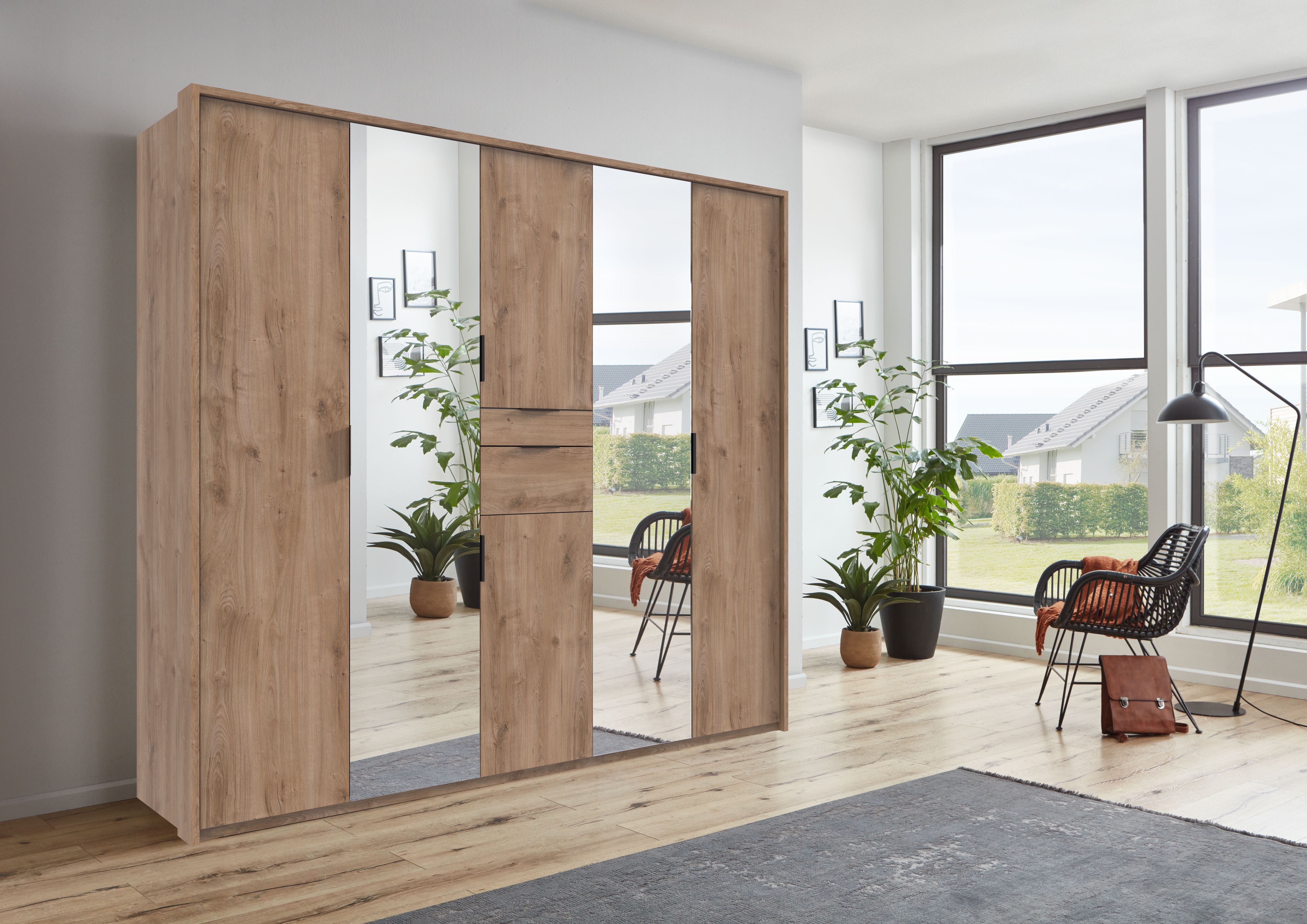 Wimex Draaideurkast Moldau kledingkast met spiegel slaapkamerkast bestseller Kies je interieur, kant-en-klaar geconfigureerd in de kast
