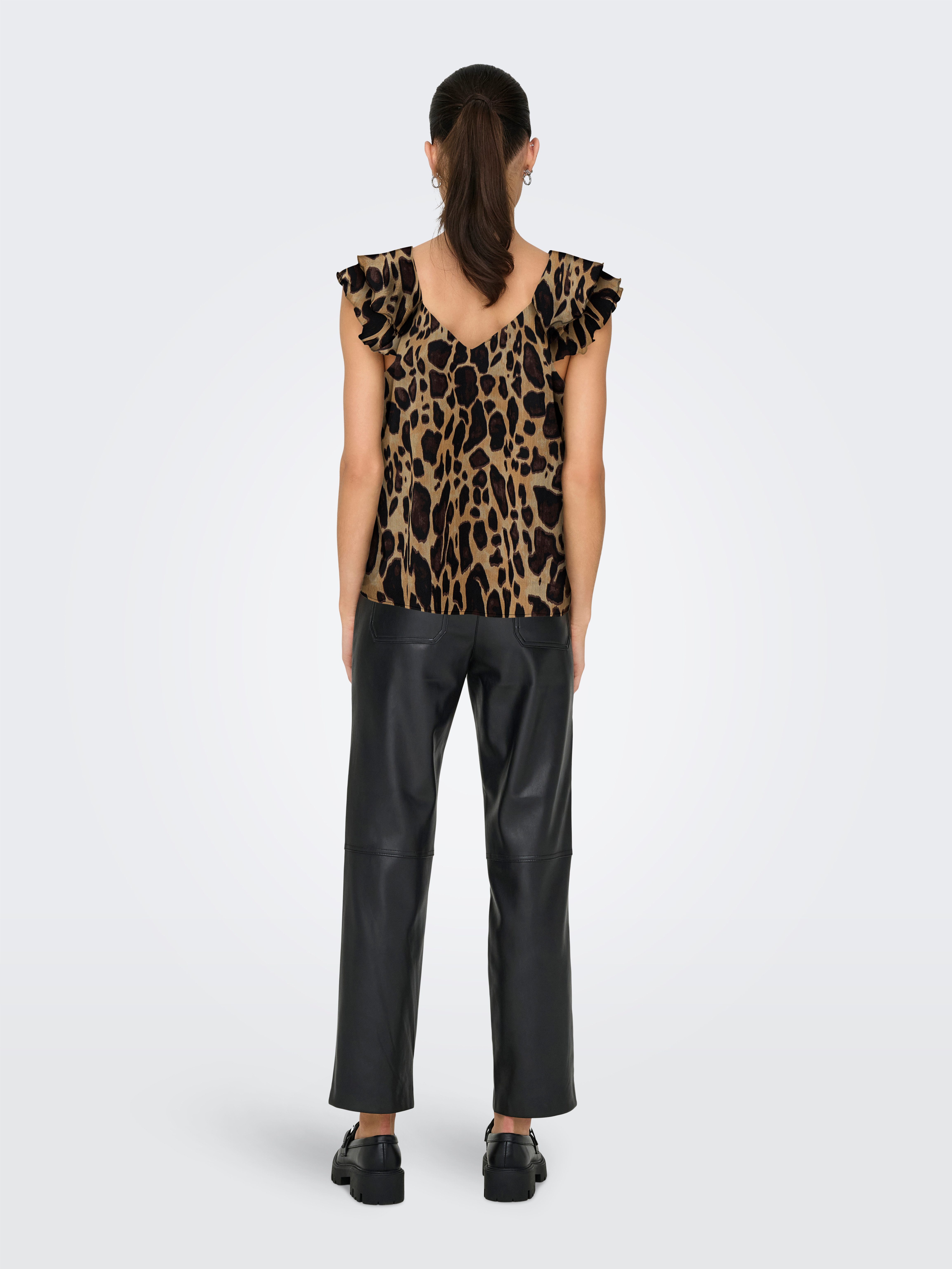 Only Shirt ONLASTA LIFE CAPSLEEVE V-NECK TOP PTM