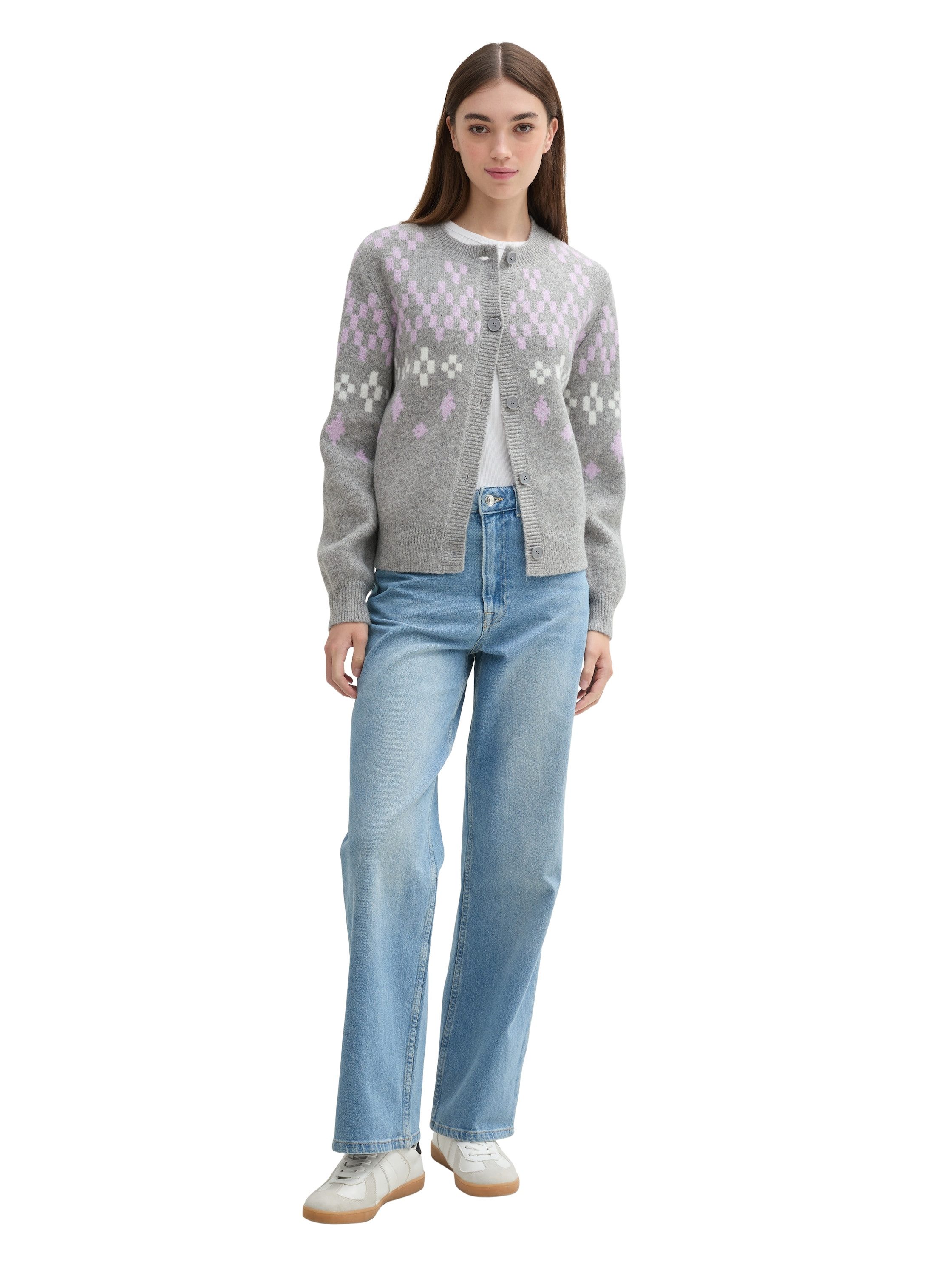 Tom Tailor Denim Cardigan met knoopsluiting en jacquard-patroon