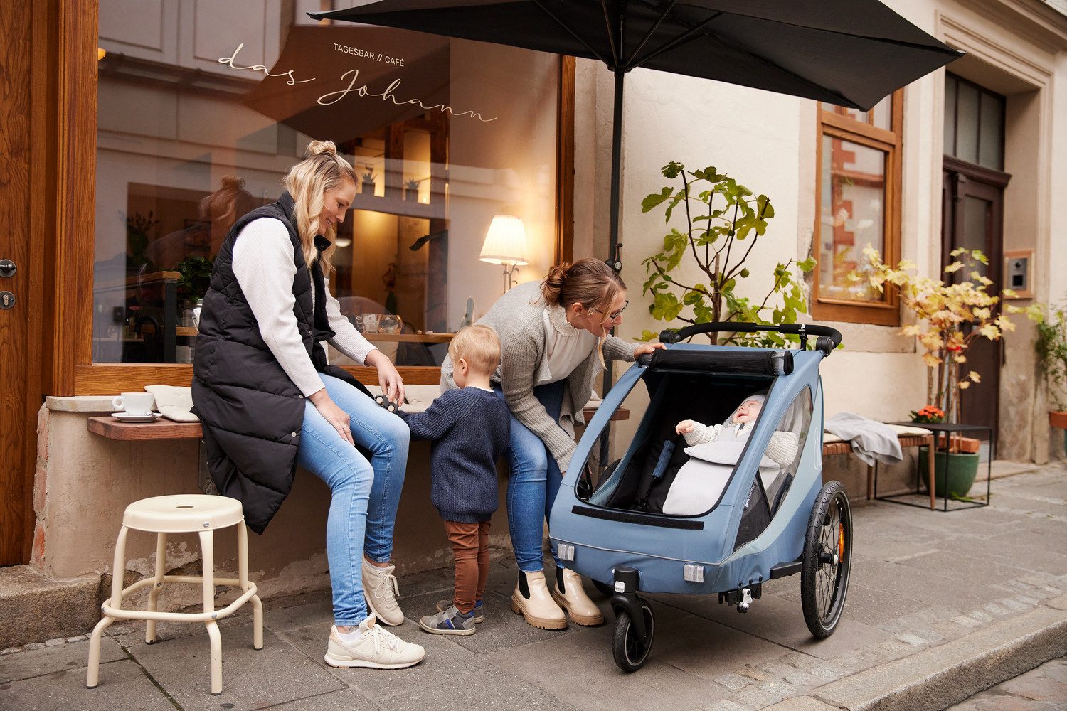 Hauck Kinderen fiets aanhanger 2in1 Bike Trailer und Buggy Dryk Duo Plus, black