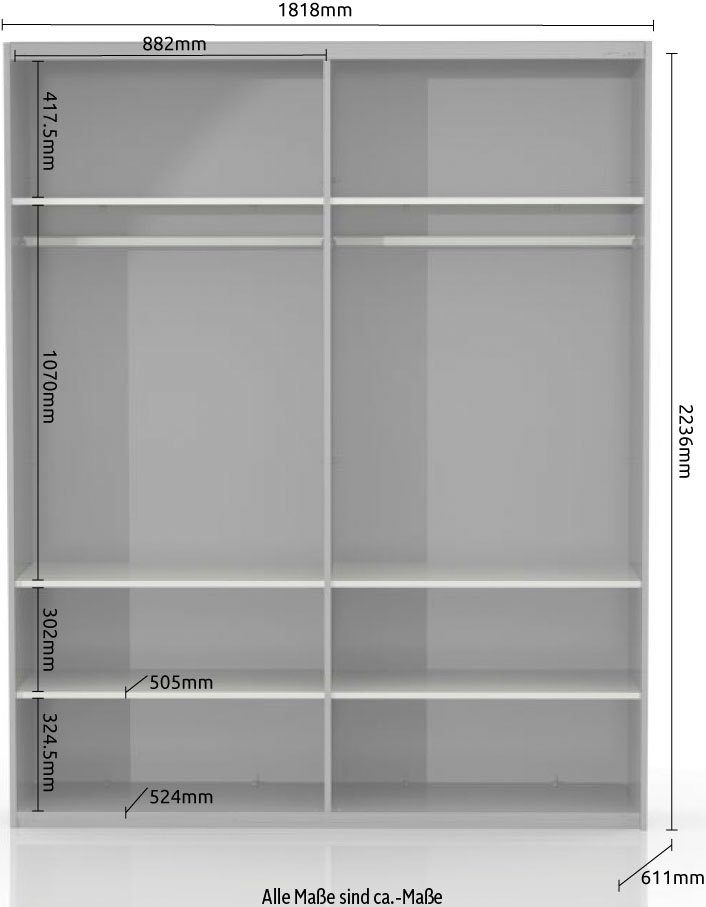 Places of Style Zweefdeurkast Onyx Spiegelkast hoogwaardig UV gelakt, soft-closefunctie