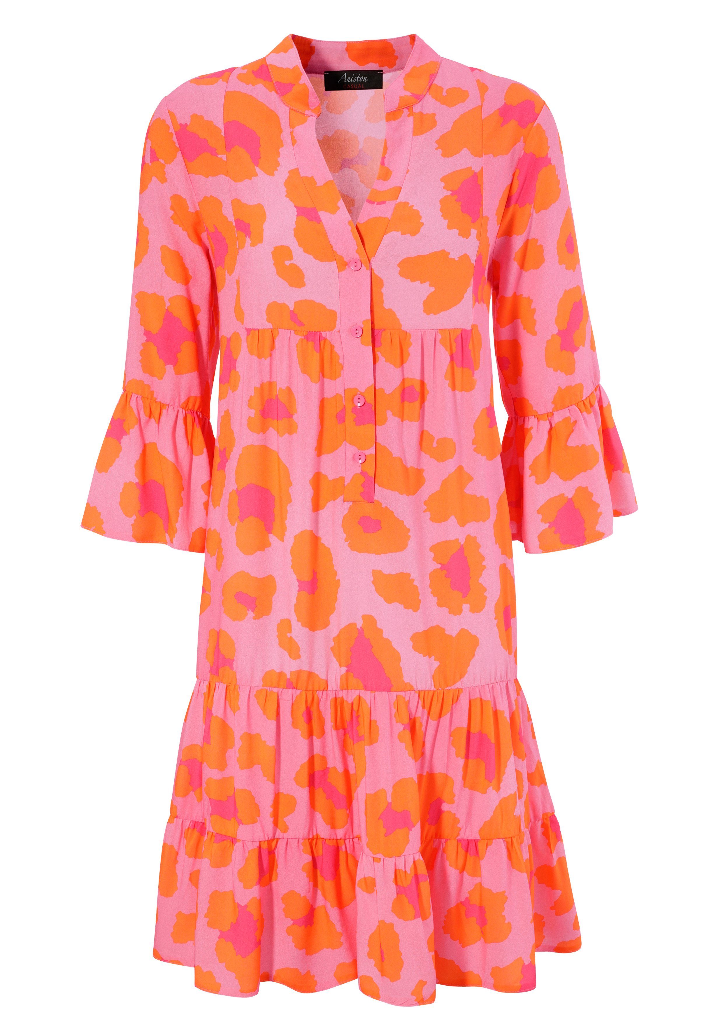 Aniston CASUAL Tuniekjurk met kleurrijke, grafische bloemen bedrukt