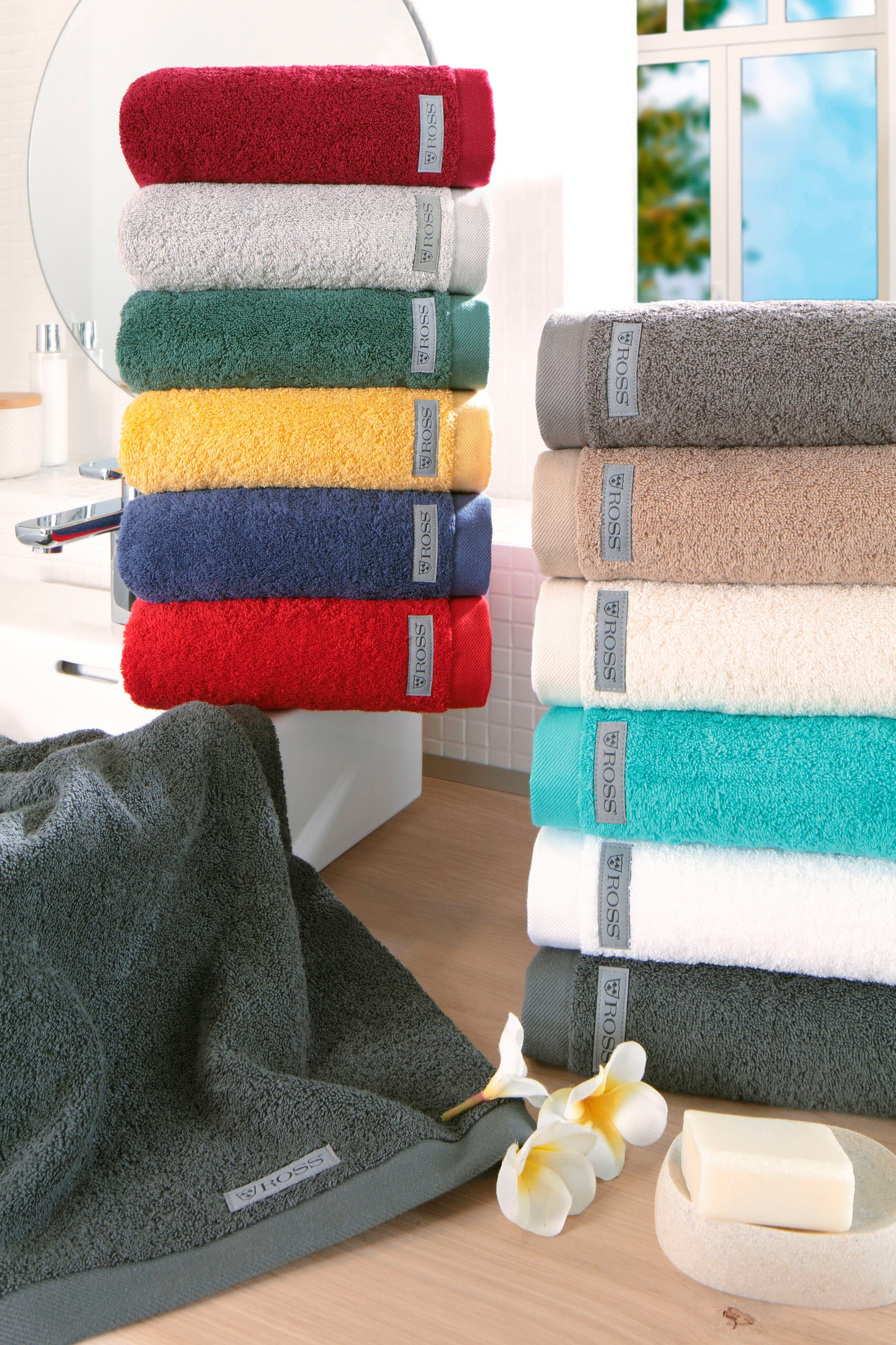 ROSS Handdoekenset Sinfonie bevat gastendoeken en washandjes (set, 8-delig)