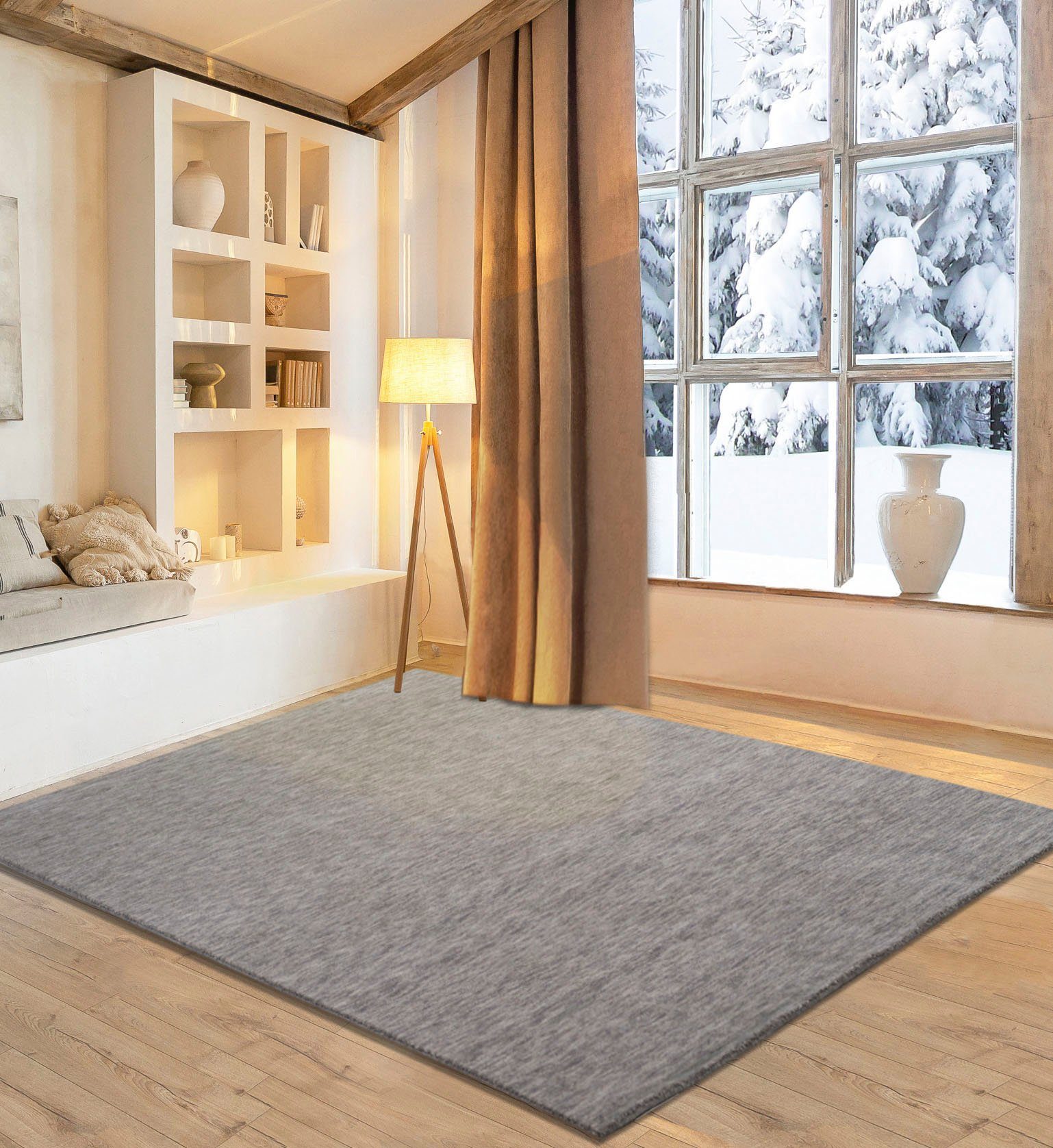 my home Wollen kleed Karchau Handgeweven tapijt, gemêleerd, 100% wol, handgeweven, briljante kleuren wollen vloerkleden maat 190 cm x 250 cm x 13 mm