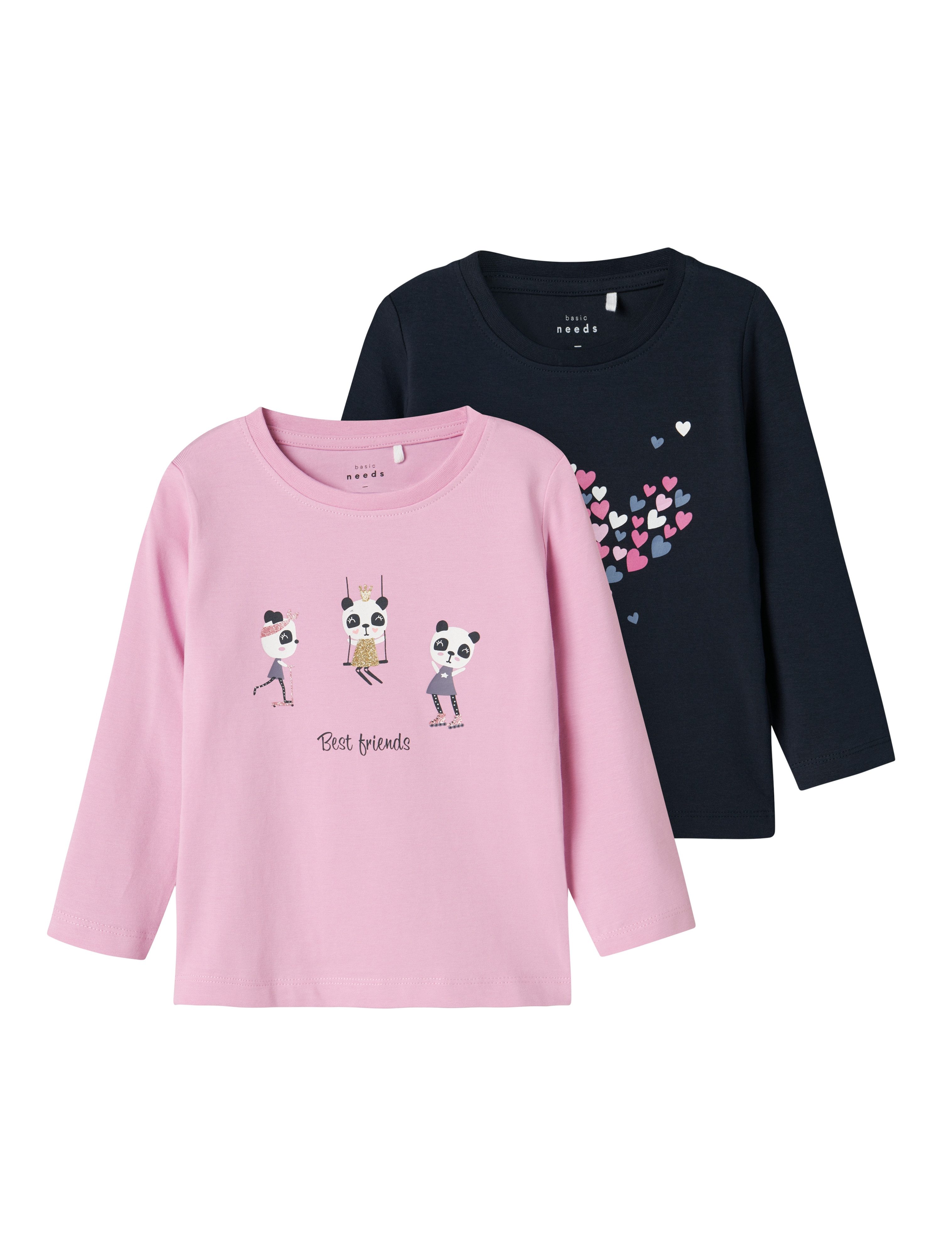 Name It Shirt met lange mouwen NMFVIX 2P LS TOP (2-delig Set van 2)