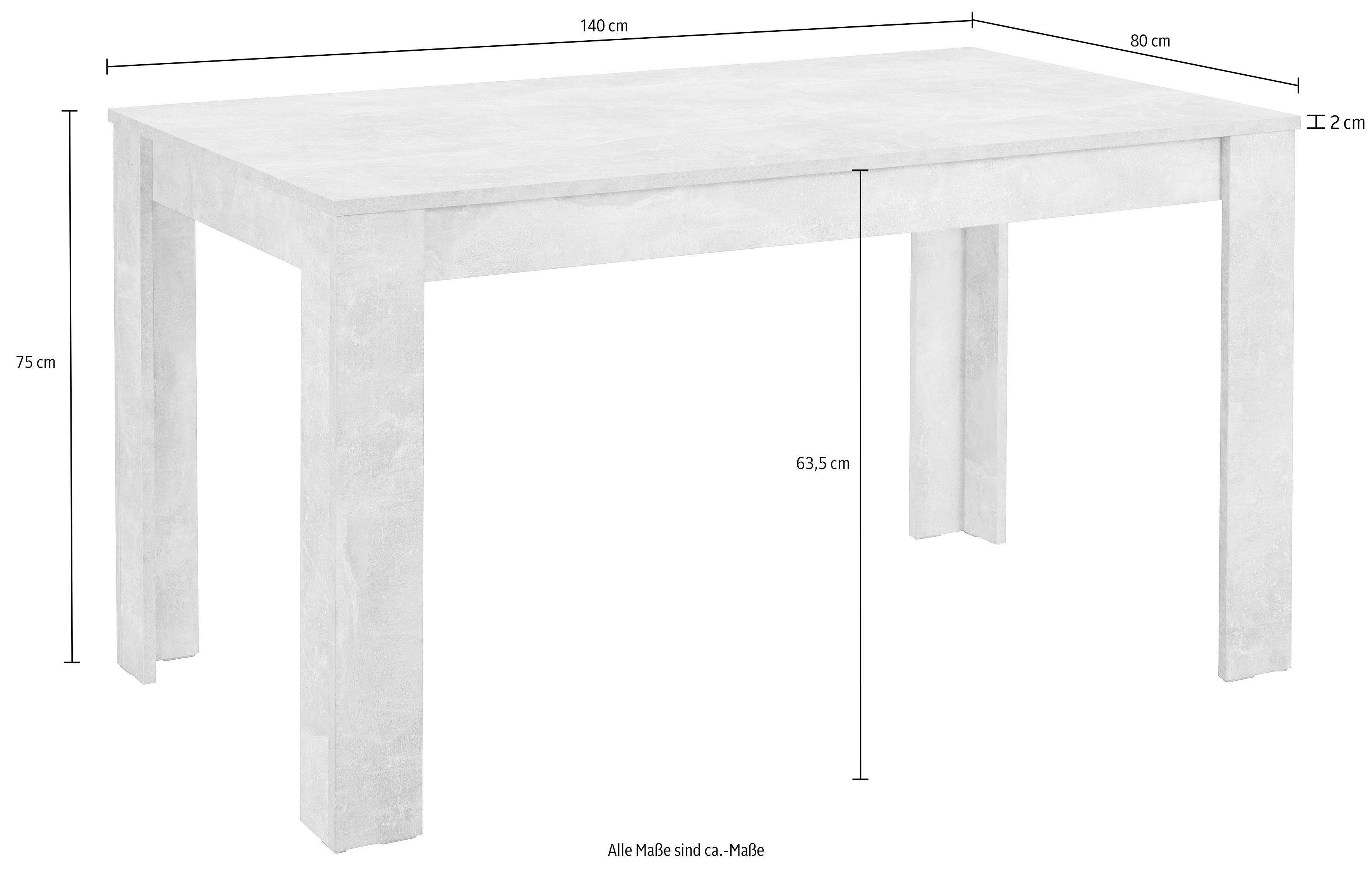 Home affaire Eettafel Nitro Breedte 140 cm