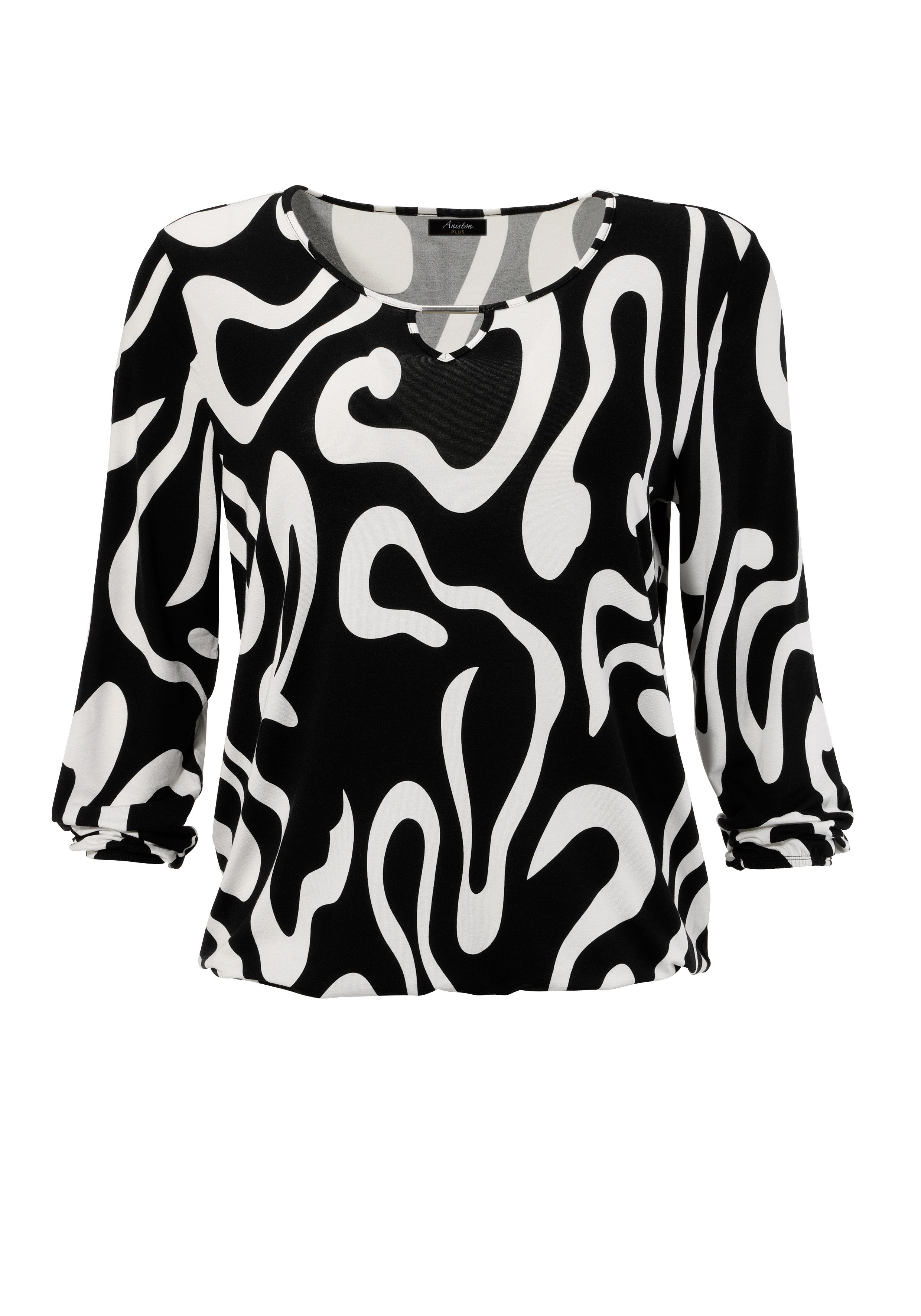 Aniston PLUS Shirt met lange mouwen met groot grafisch druk