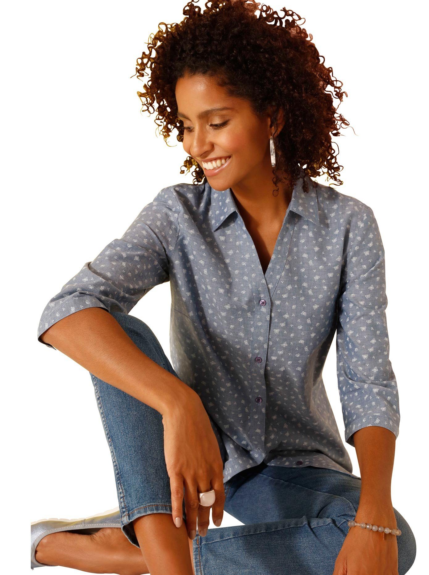Classic Basics Jeans blouse dames spijkerblouses maat 42 blauw