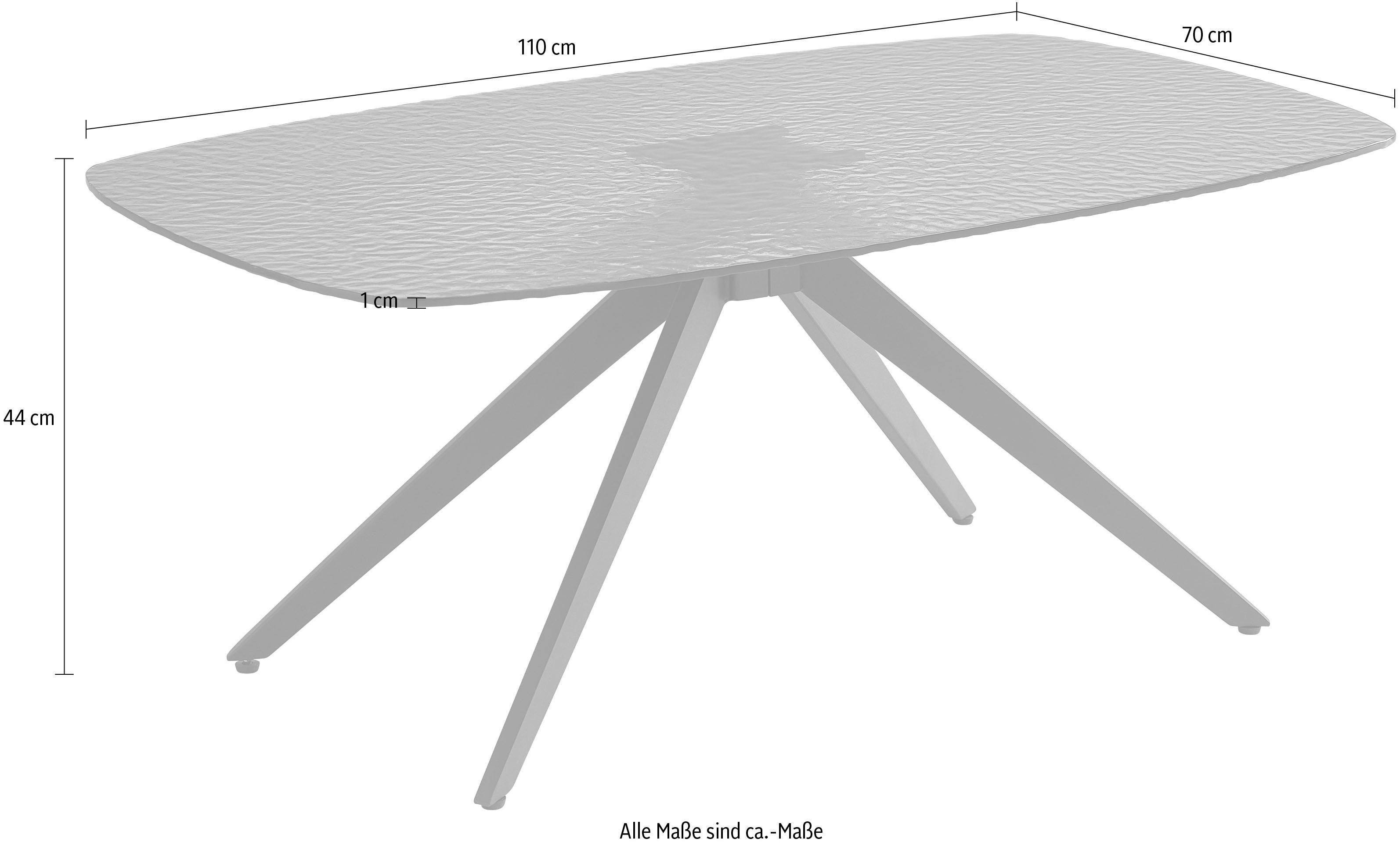 Stolkom Salontafel Elias glazen tafel zwart, salontafel BxHxD 110x44x70 cm Veiligheidsglas breukveilig, glasplaat watergolf zwart getint