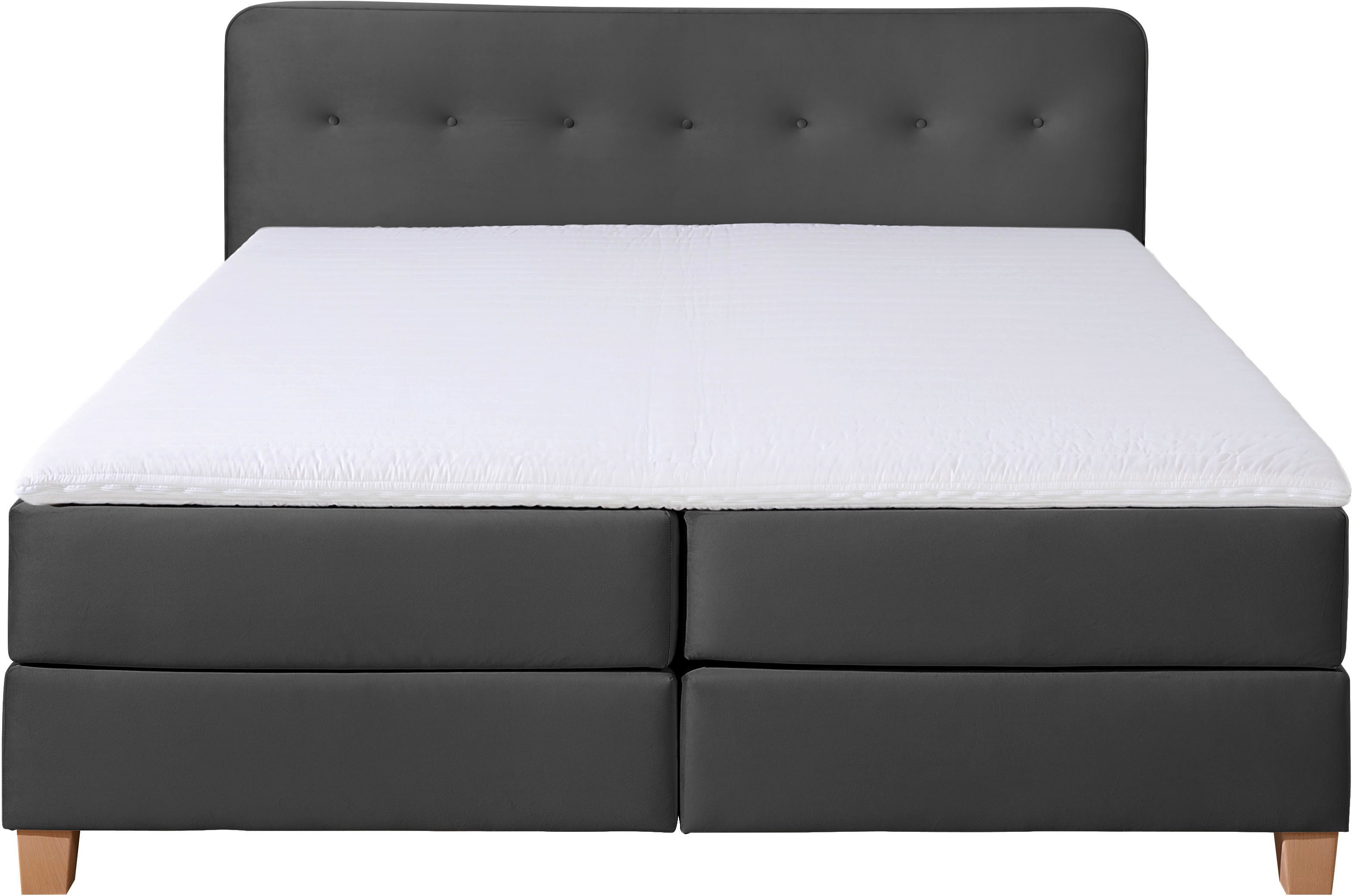 Home affaire Boxspring Fargo inclusief topper, in 3 soorten matrassen, in fluweel of structuurstof