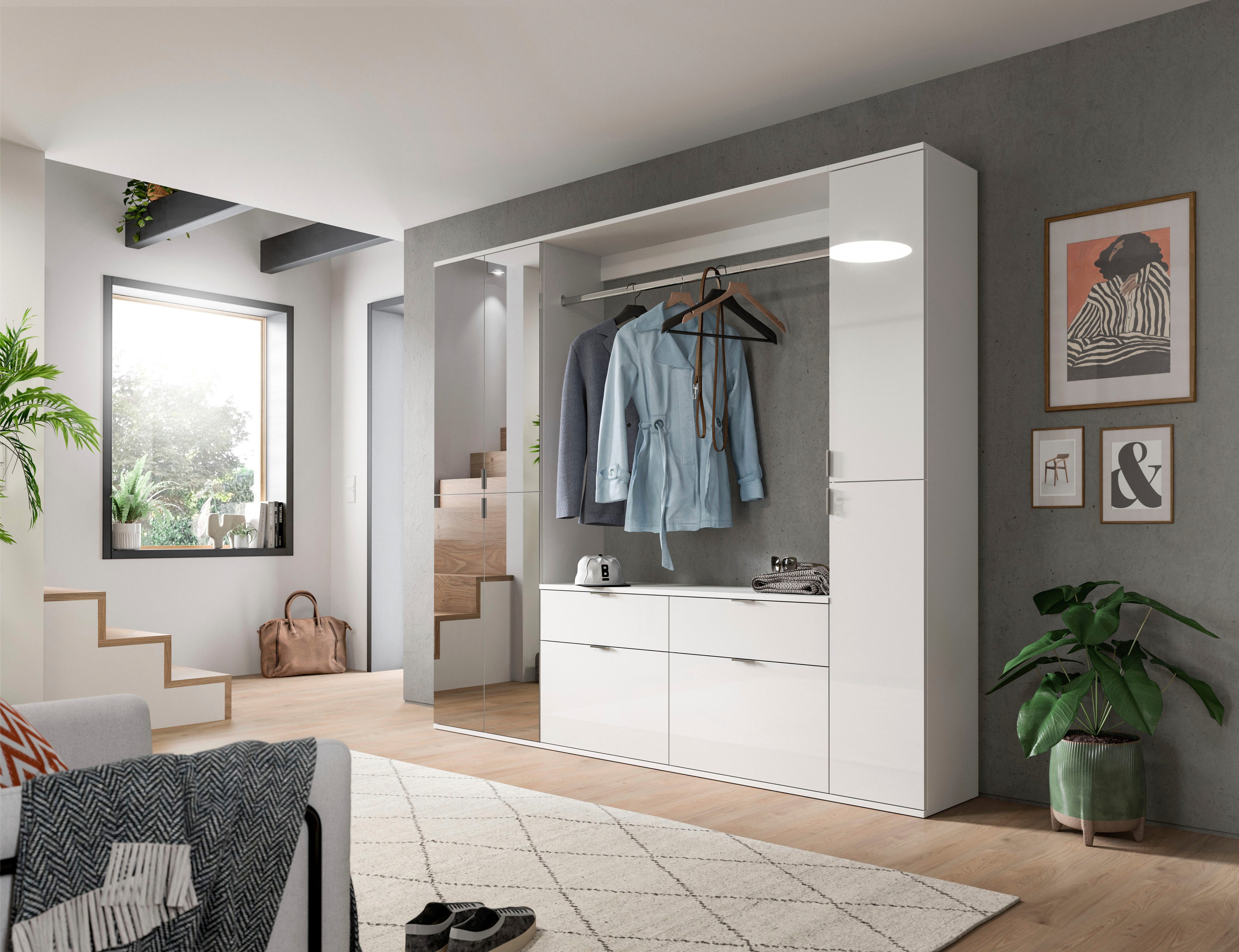 INOSIGN Kledingkast Trondheim, Hoogte 193 cm, 2 Deuren, 6 Vakken, 4 Planken 1 constructiebodem, deurstop verwisselbaar, garderobekast, kast