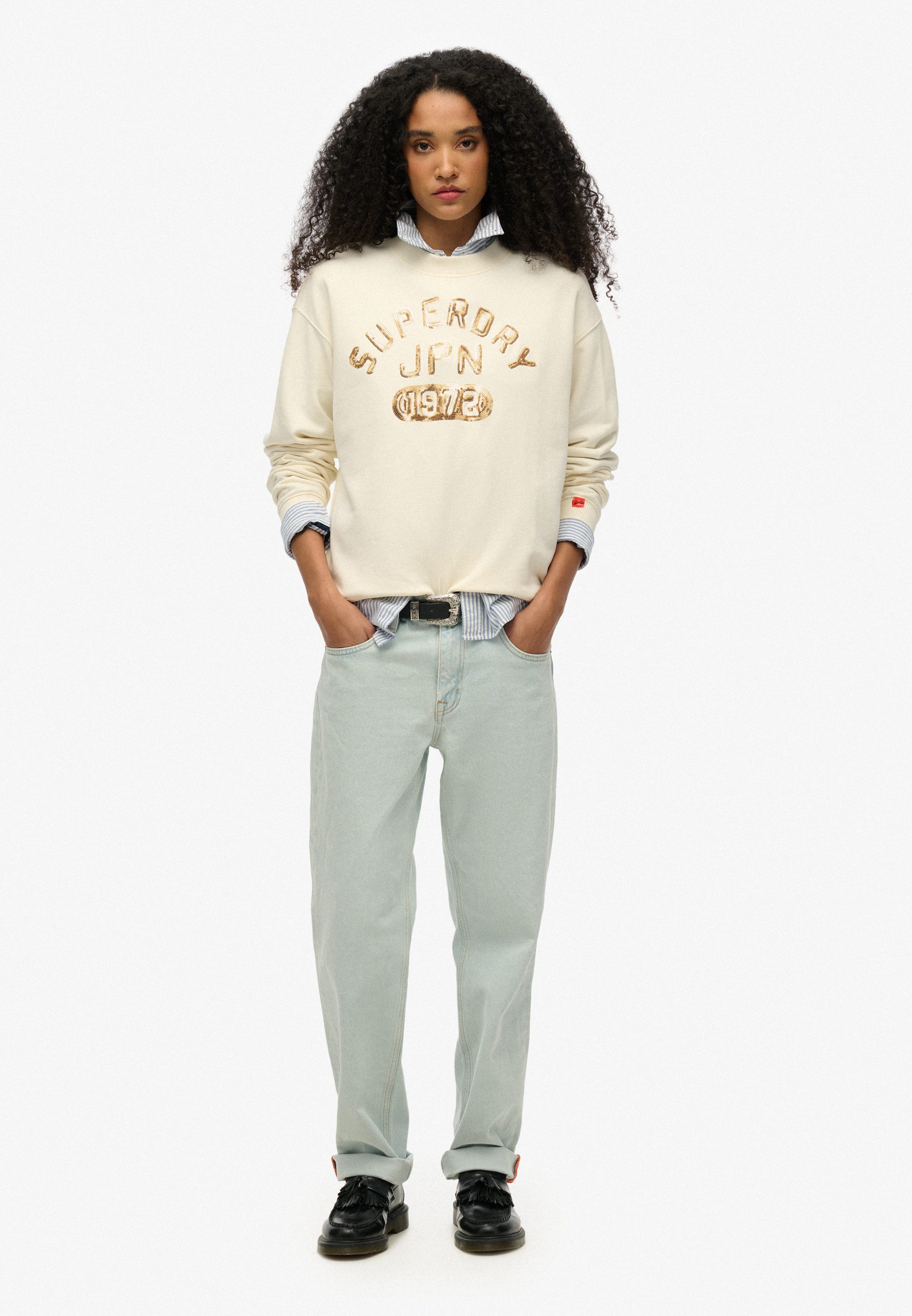 Superdry Sweatshirt EMBELLISHED VARSITY LOOSE CREW