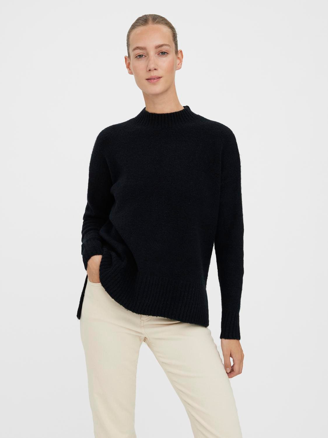 Vero Moda Trui met staande kraag VMLEFILE OVERSIZE BOXY BLOUSE