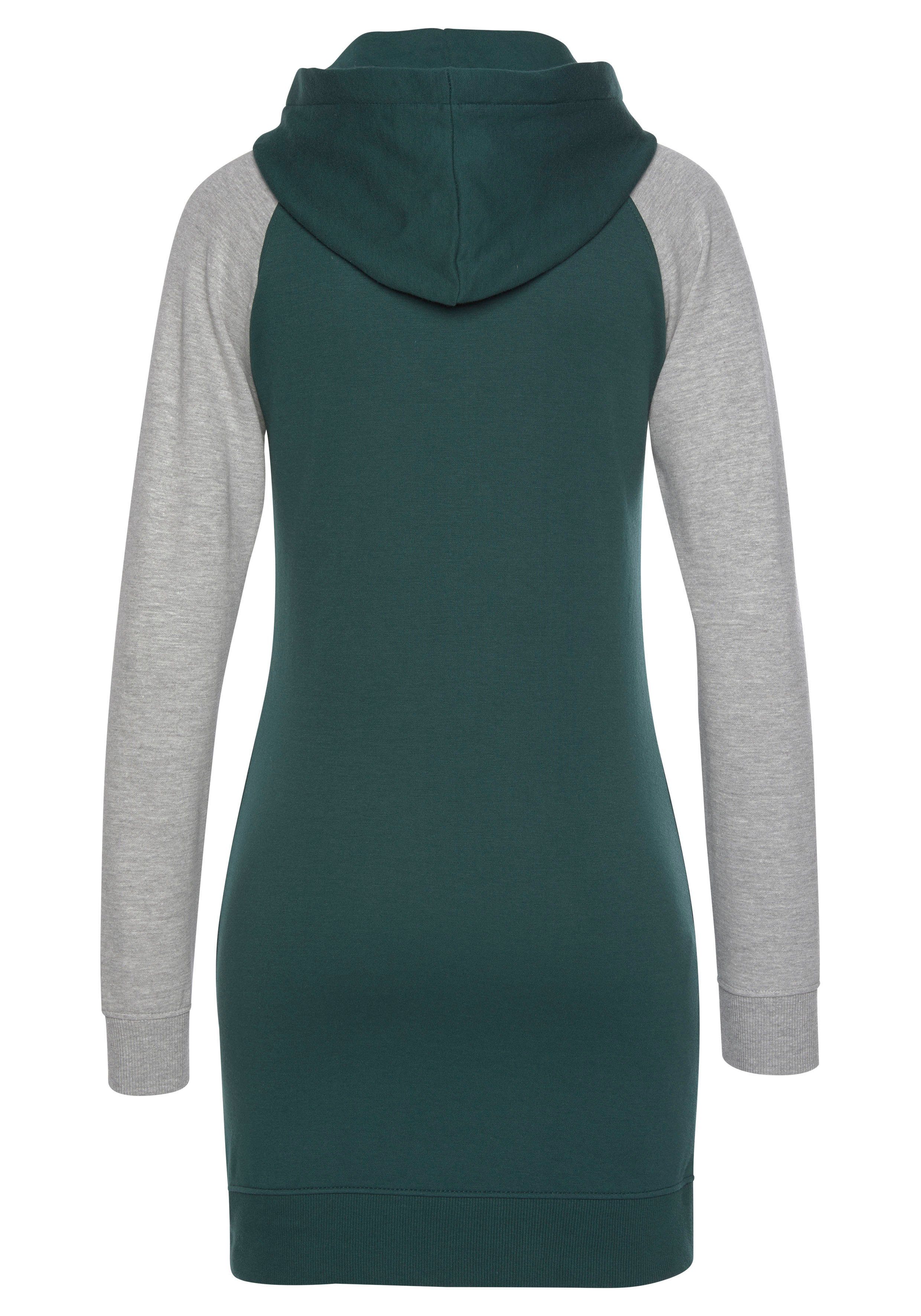 Bench. Loungewear Sweatjurk met capuchon en contrastkleurige mouwen