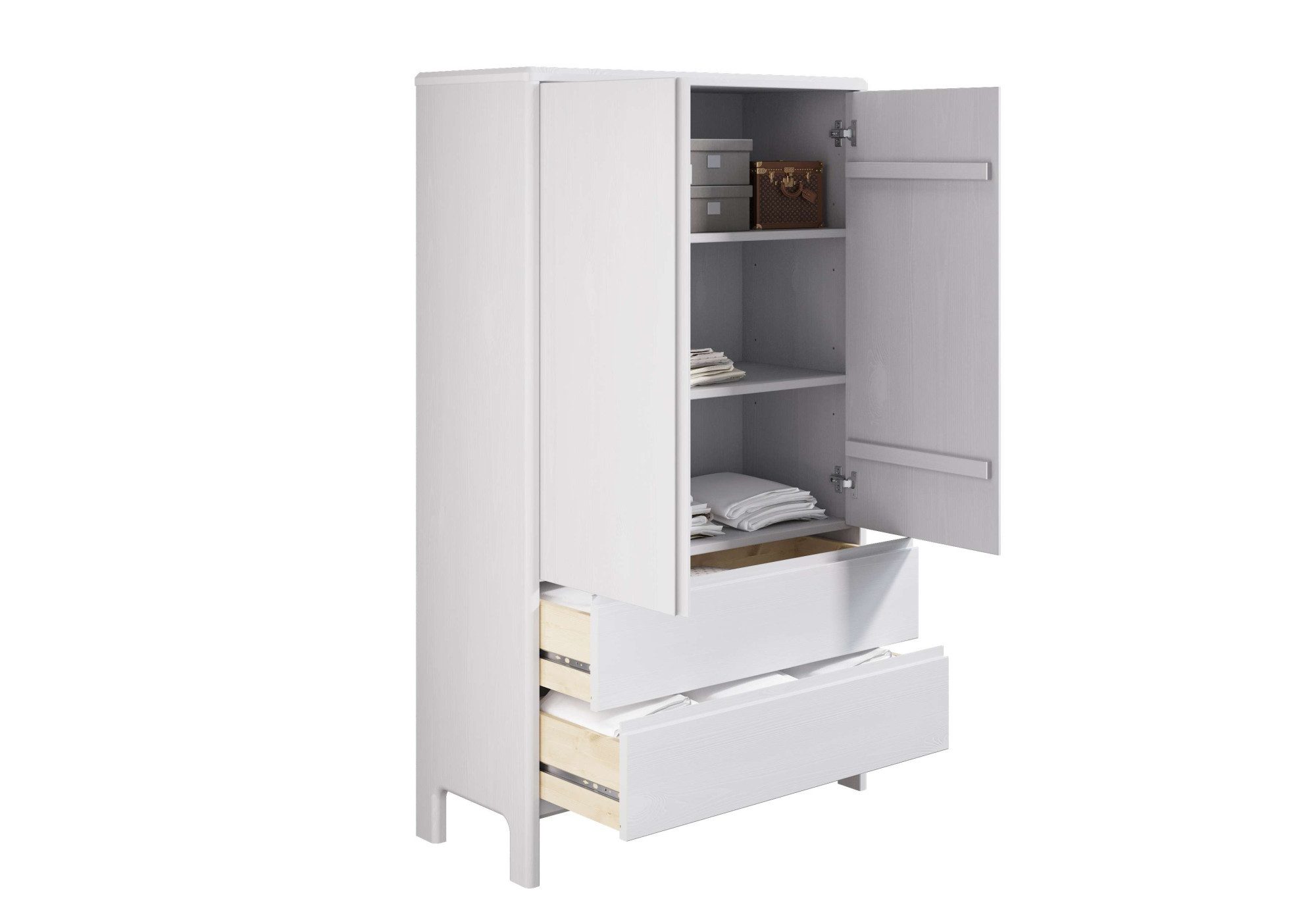 Home affaire Waskast Luven van massief grenen, hoogte 137 cm, met 2 laden en 2 deuren