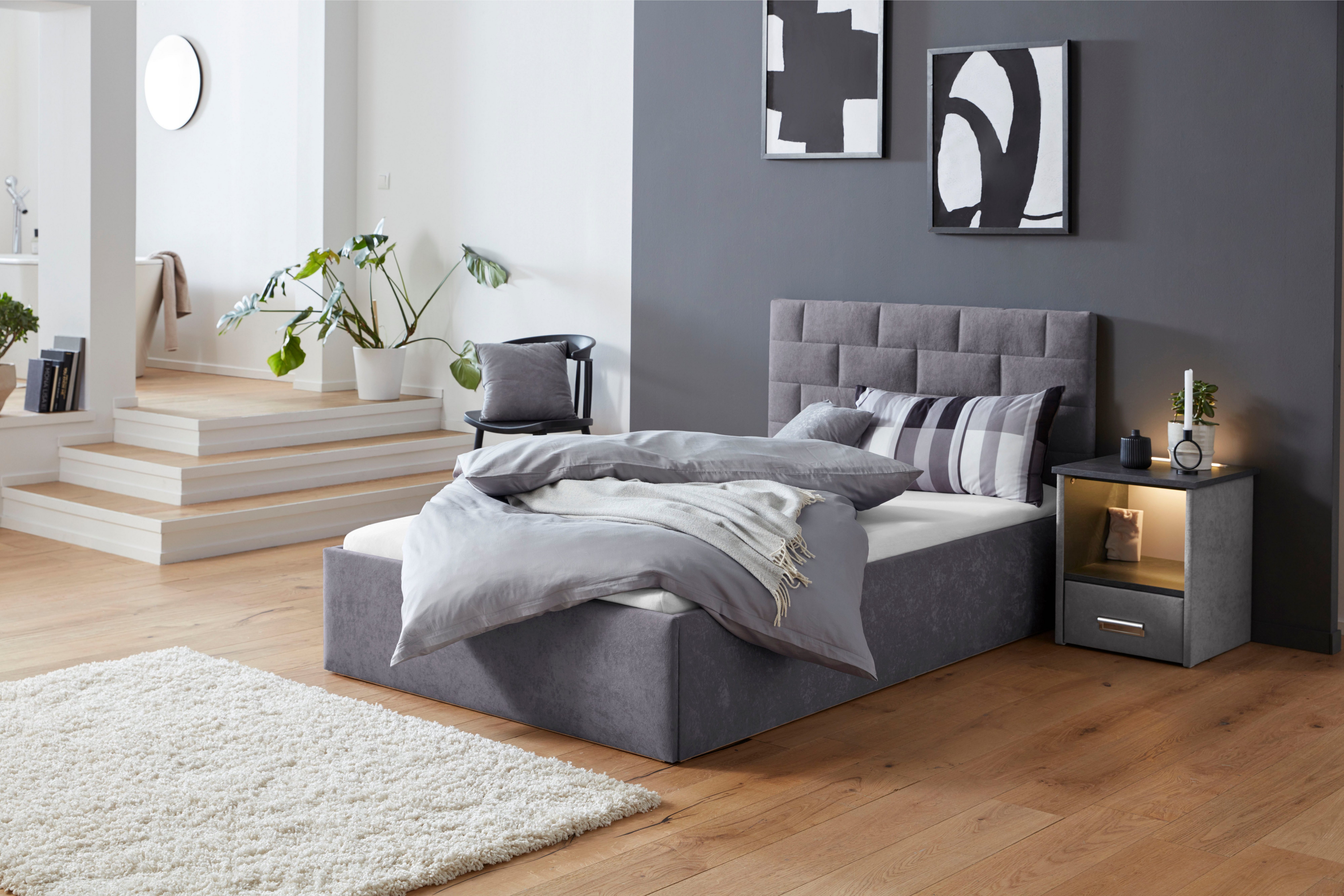 Westfalia Polsterbetten Gestoffeerd bed met bedkist bij uitvoering met matras