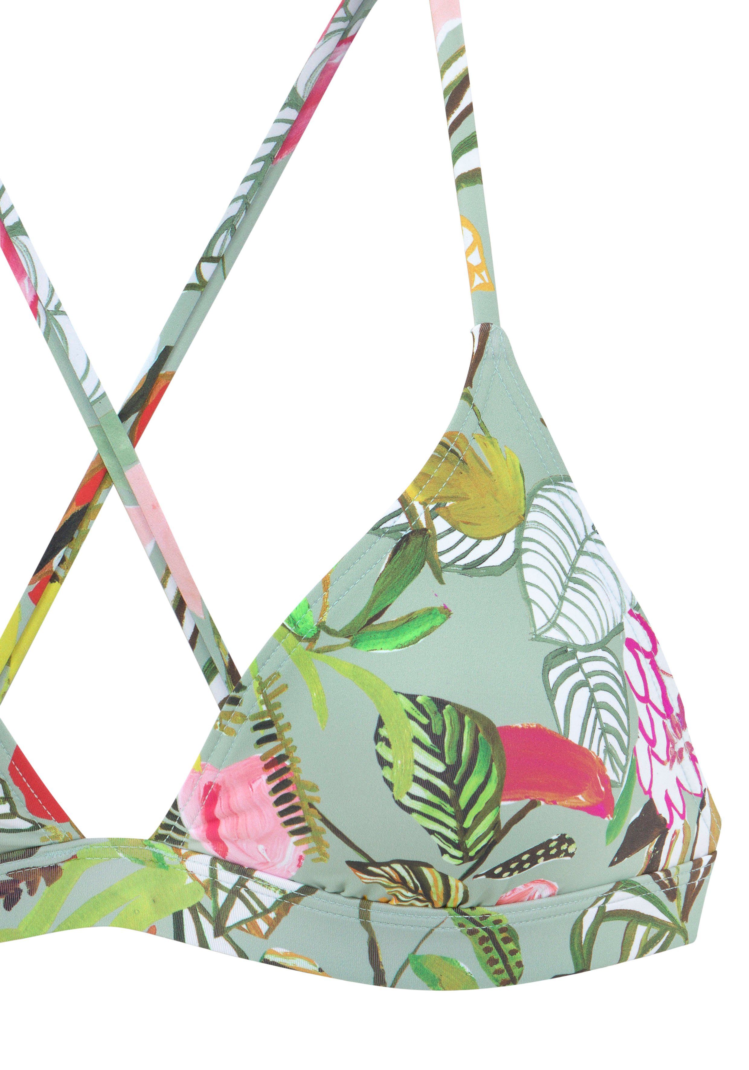 s.Oliver RED LABEL Beachwear Triangel-bikinitop Herfst met modieus motief