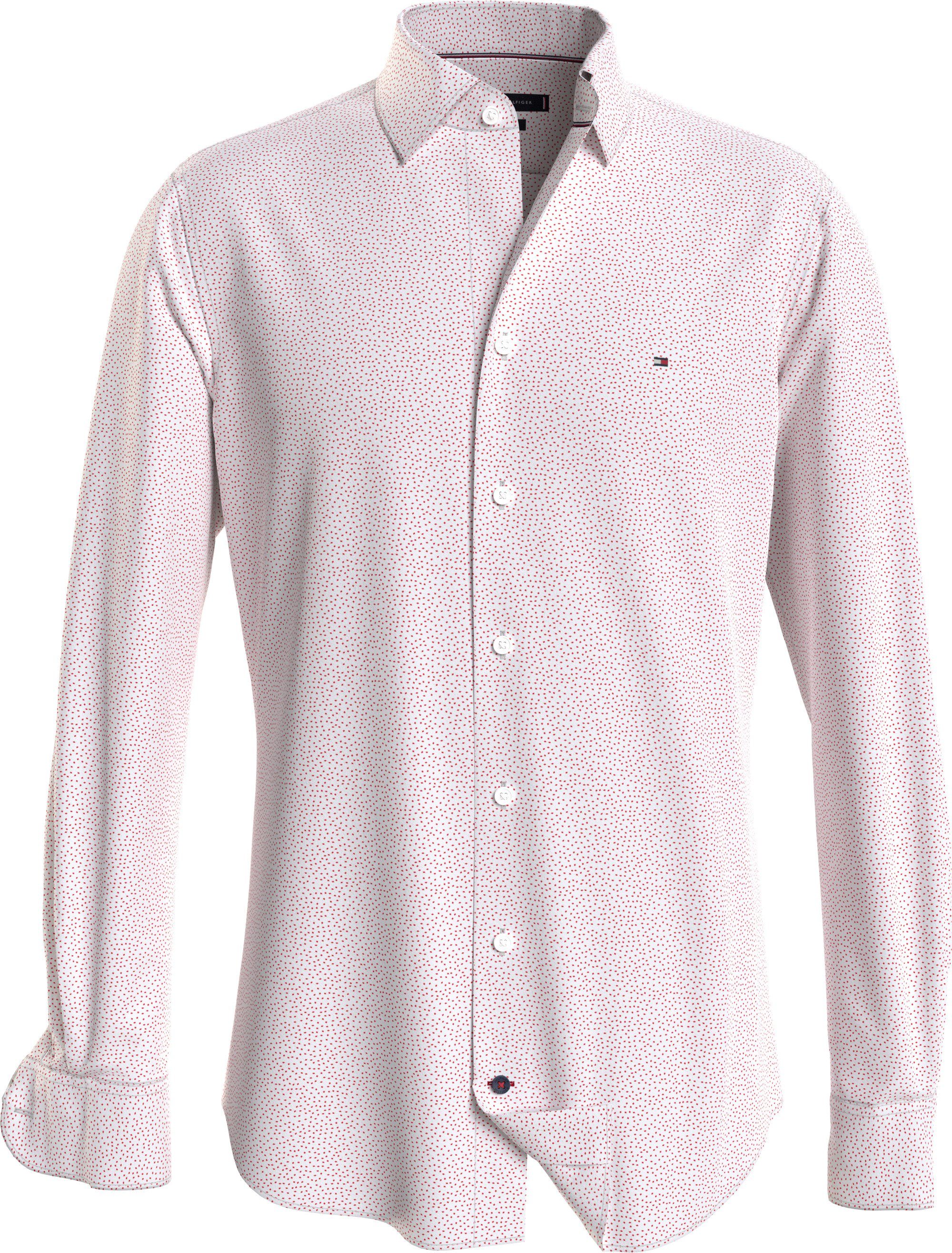 Tommy Hilfiger Overhemd met lange mouwen CL W-TILE PRINT RF SHIRT met subtiele labelvlag op de borst