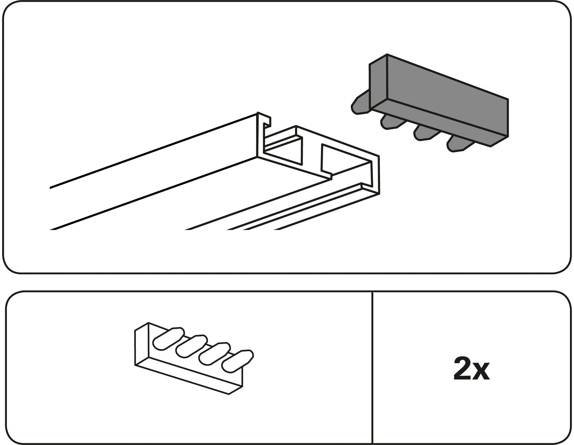 GARDINIA Eindstuk voor gordijnroede Eindstuk 1-sporig Serie aluminium-gordijnrail 1-sporig (2 stuks)