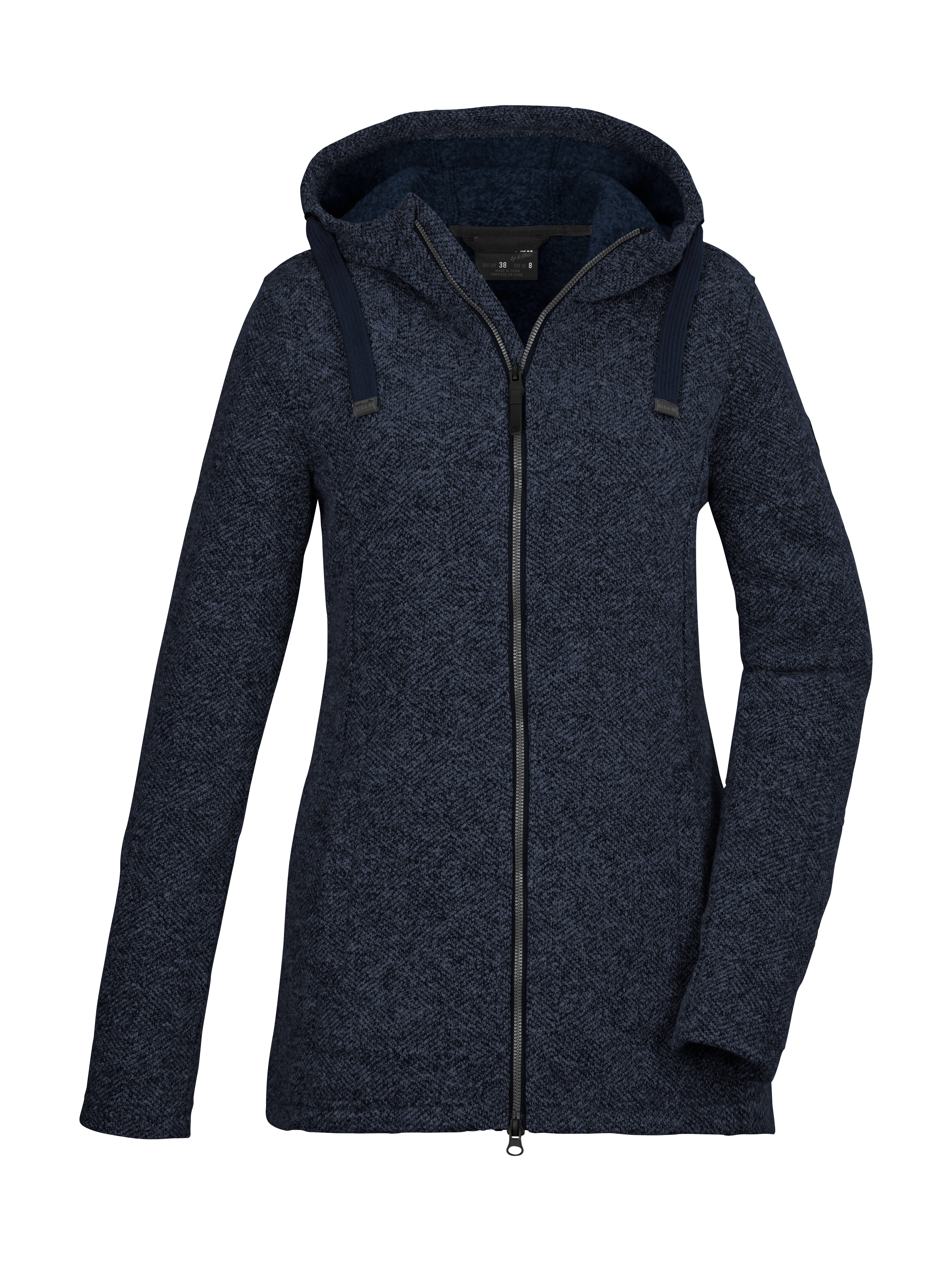 G.I.G.A. DX by killtec Fleecejack GW 72 WMN KNTFLC JCKT Gebreide fleecejack met capuchon, gerecycled materiaal, 2-weg ritssluiting dames fleece vesten