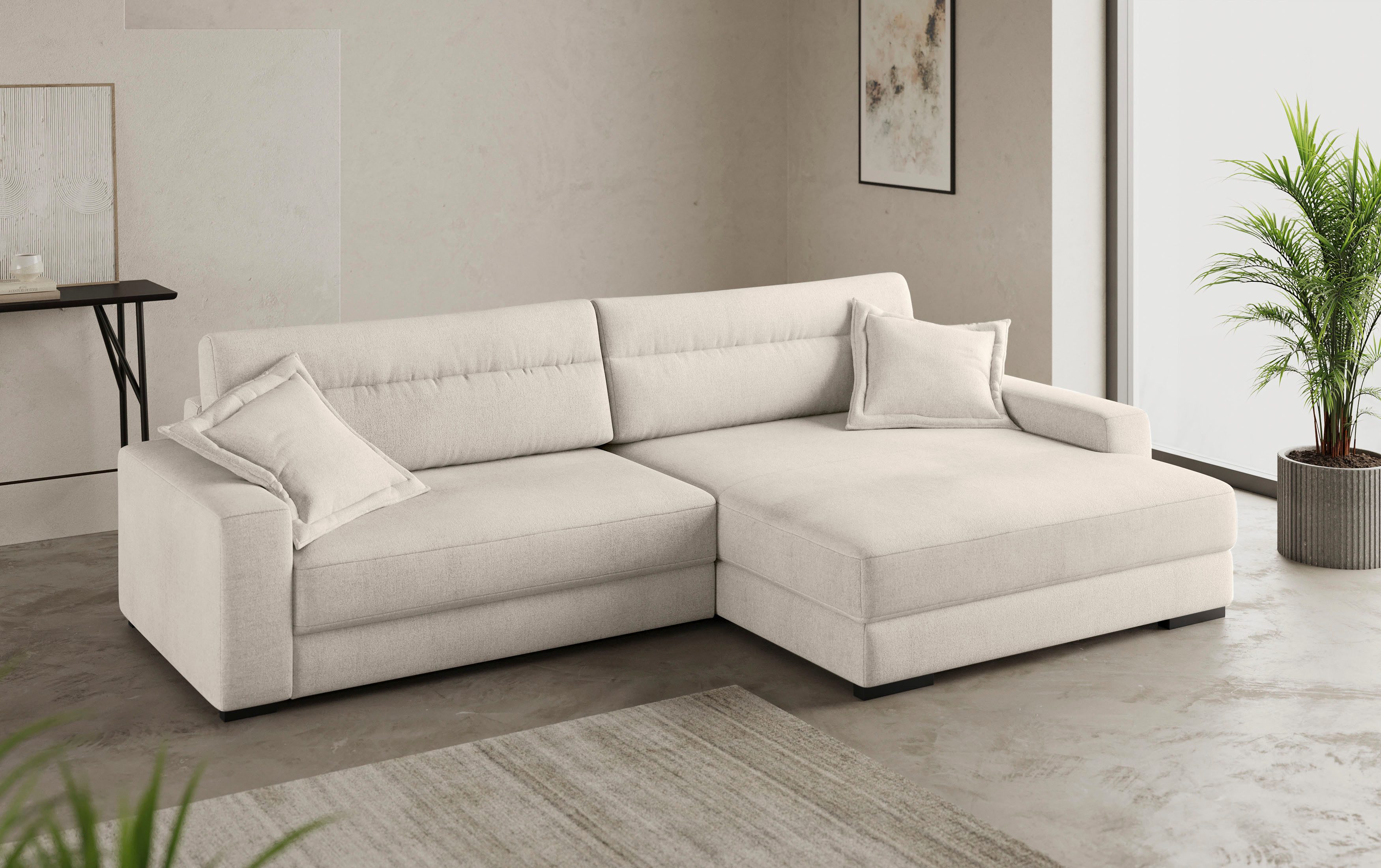 Mr. Couch Hoekbank Marcello DuraFlex L-vorm EasyBett, bedbox, koudschuimvering, tot 140 kg belastbaar