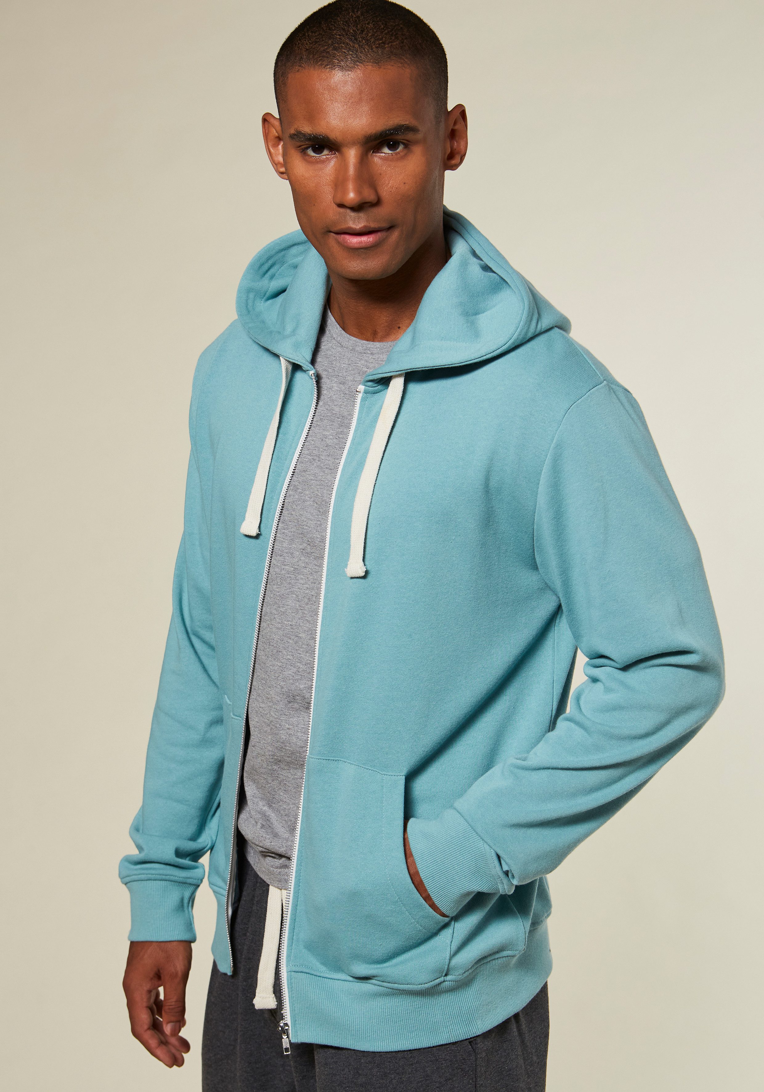 KangaROOS Capuchonsweatvest met capuchon, contrasterende rits en contrasterende banden