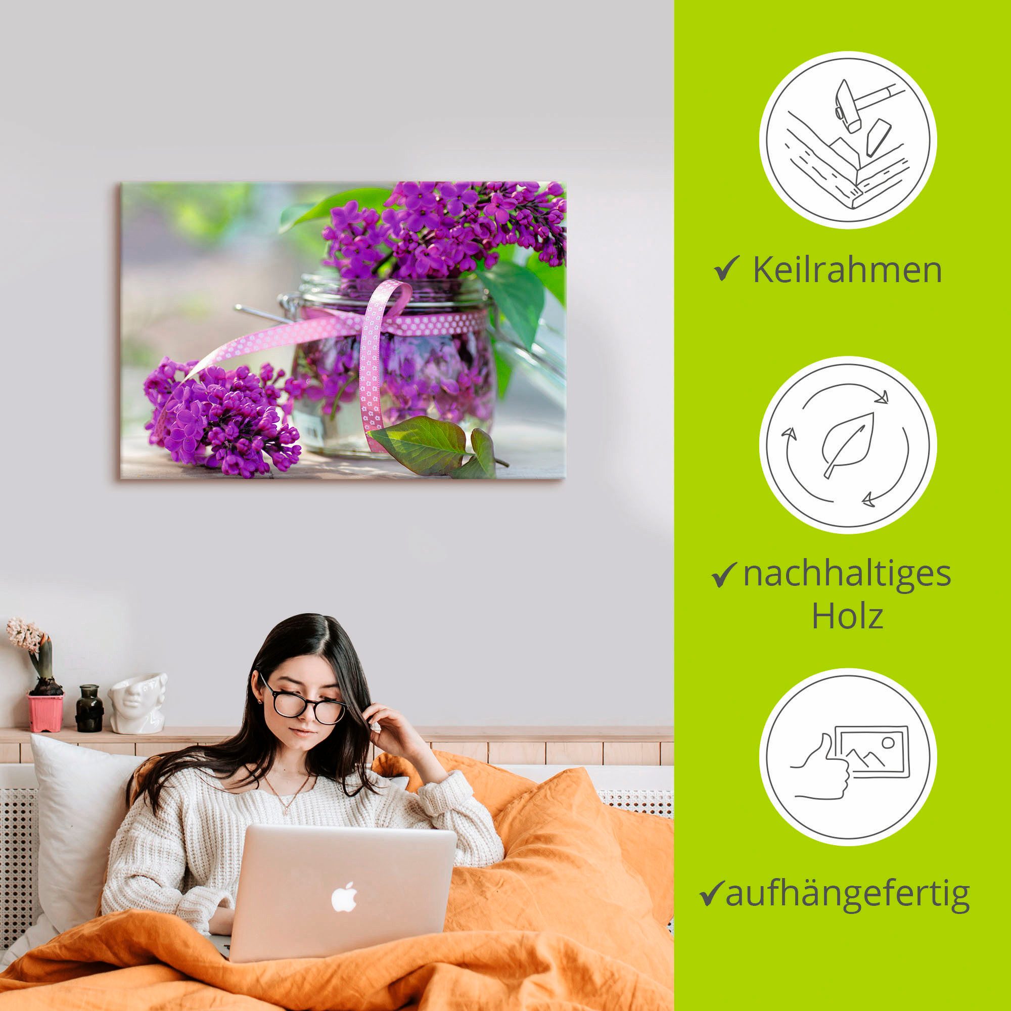 Artland Artprint Lila boeket als artprint op linnen, poster, muursticker in verschillende maten