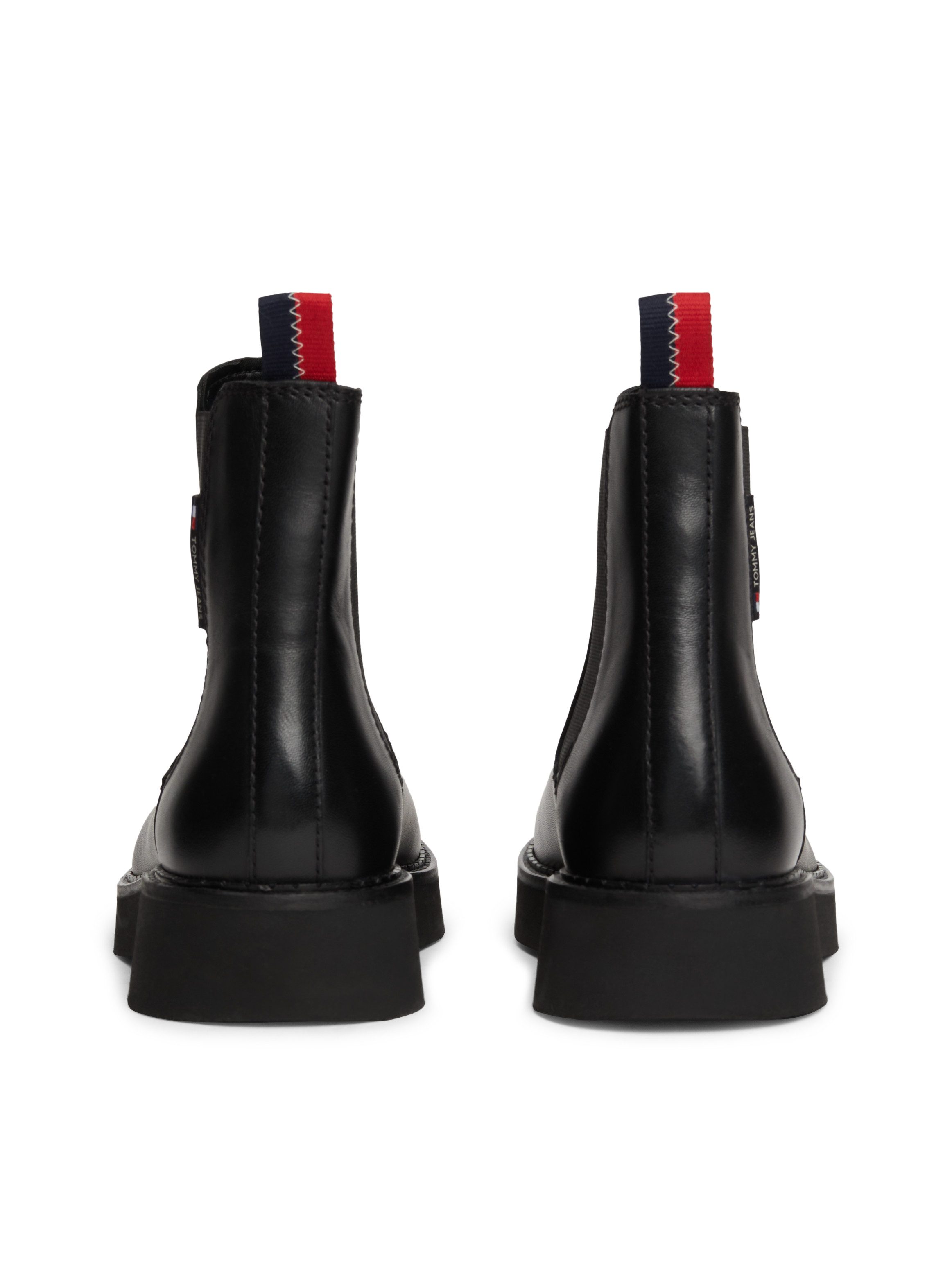 TOMMY JEANS Laarsjes TJW CHUNKY CHELSEA BOOT MIX MAT blokhak, plateau, instap laarzen, combat-boots met label