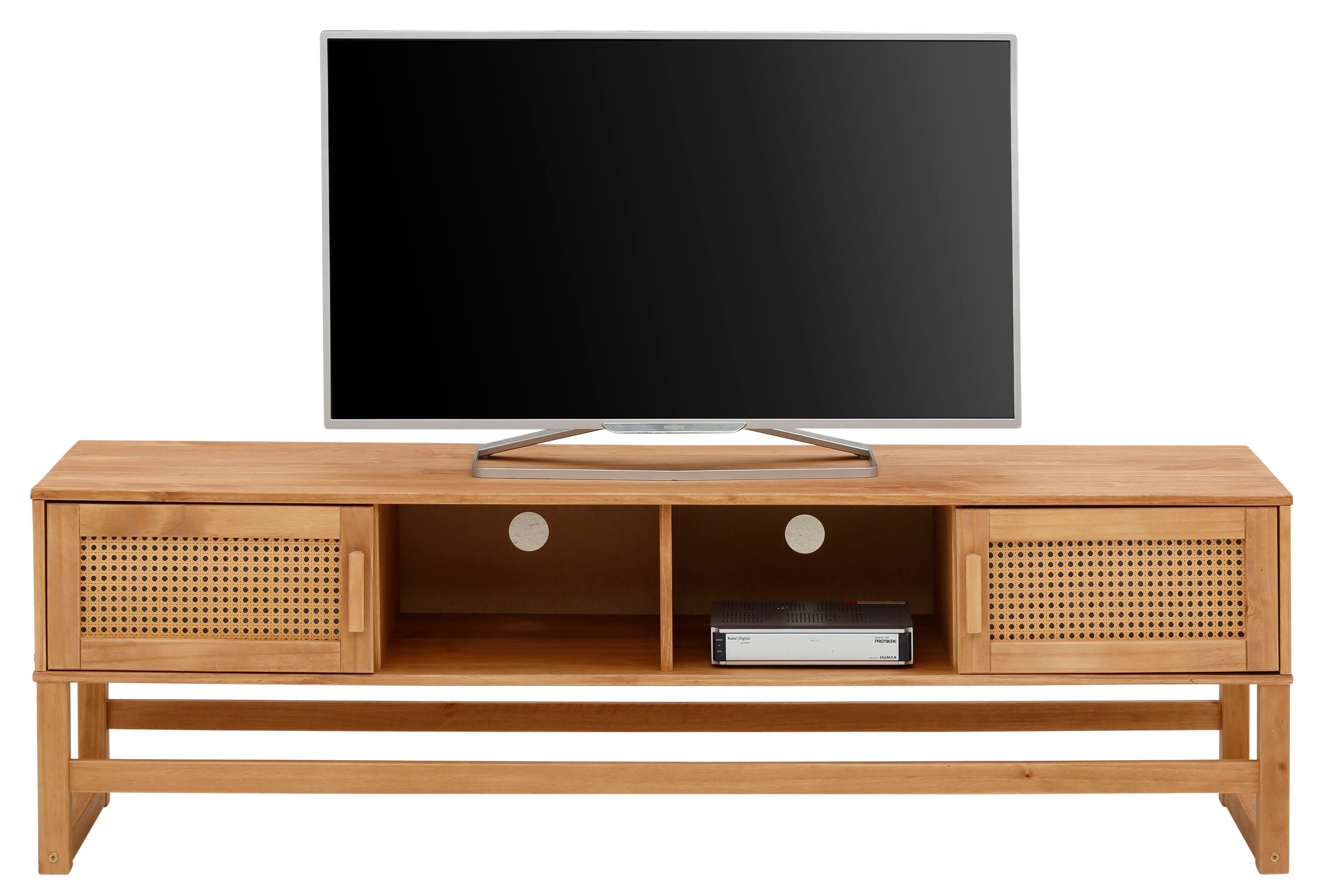 Home affaire Tv-meubel Linz Commode met rotan vlechtwerk op de deurfronten, van massief hout