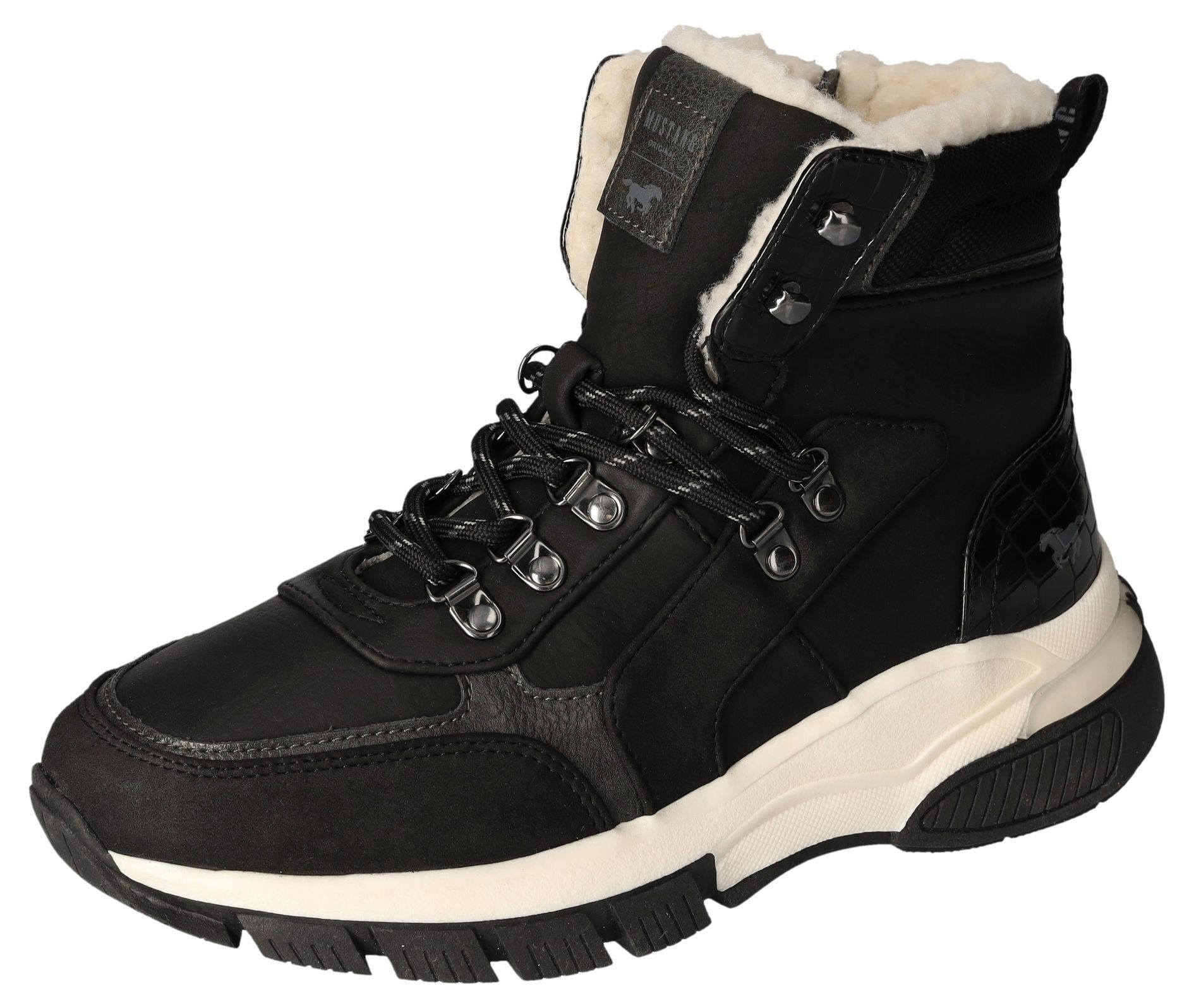 Mustang Shoes Winterlaarzen veterschoenen outdoorlaarzen warme voering met schachtkussen