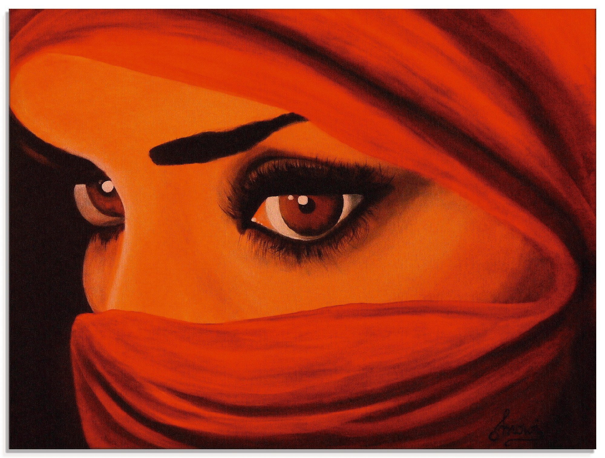 Artland Print op glas Tuareg-door god verlaten glazen artprint rood