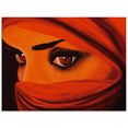 artland print op glas tuareg-door god verlaten (1 stuk) rood