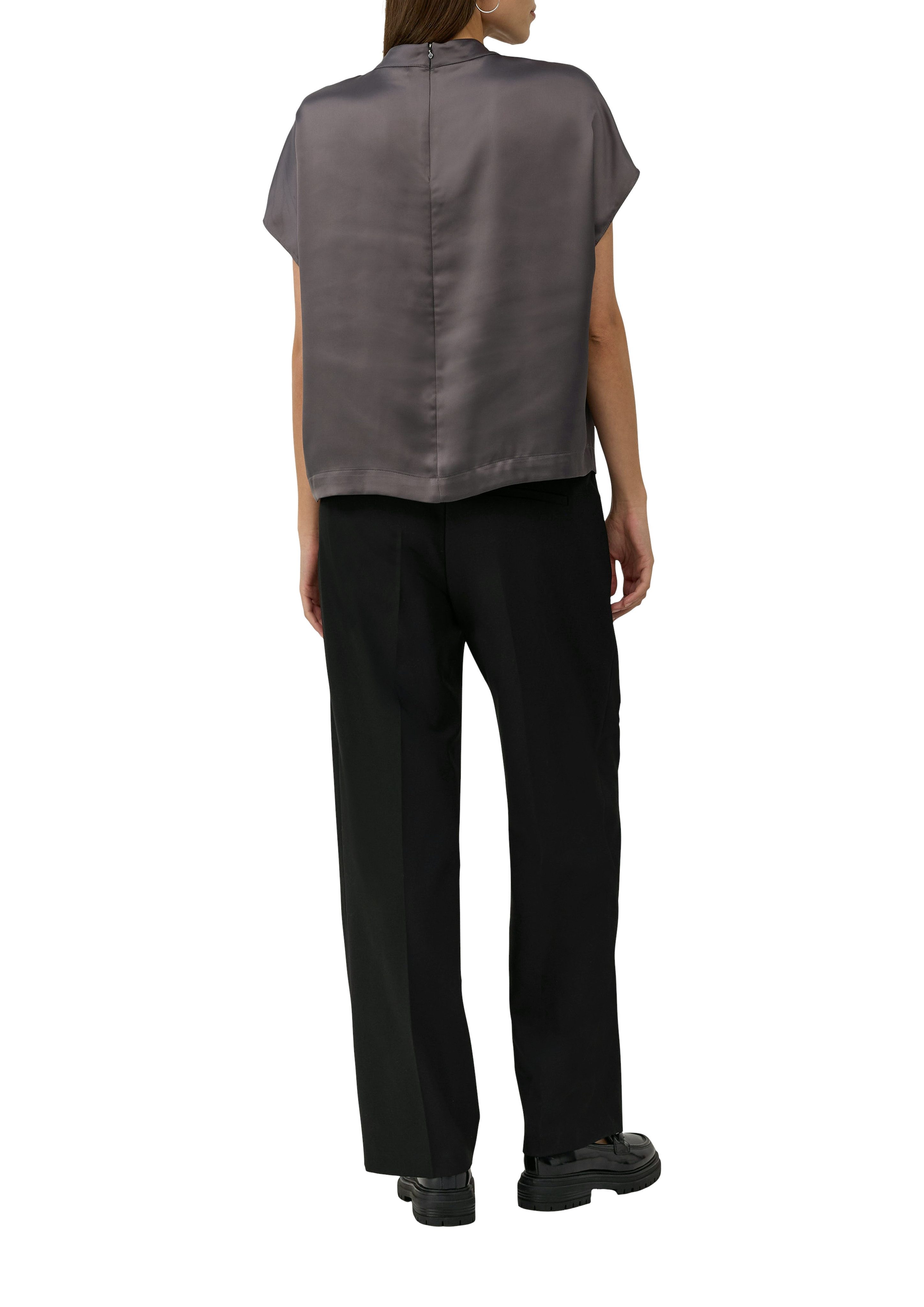 s.Oliver BLACK LABEL Satijnen blouse met plooien