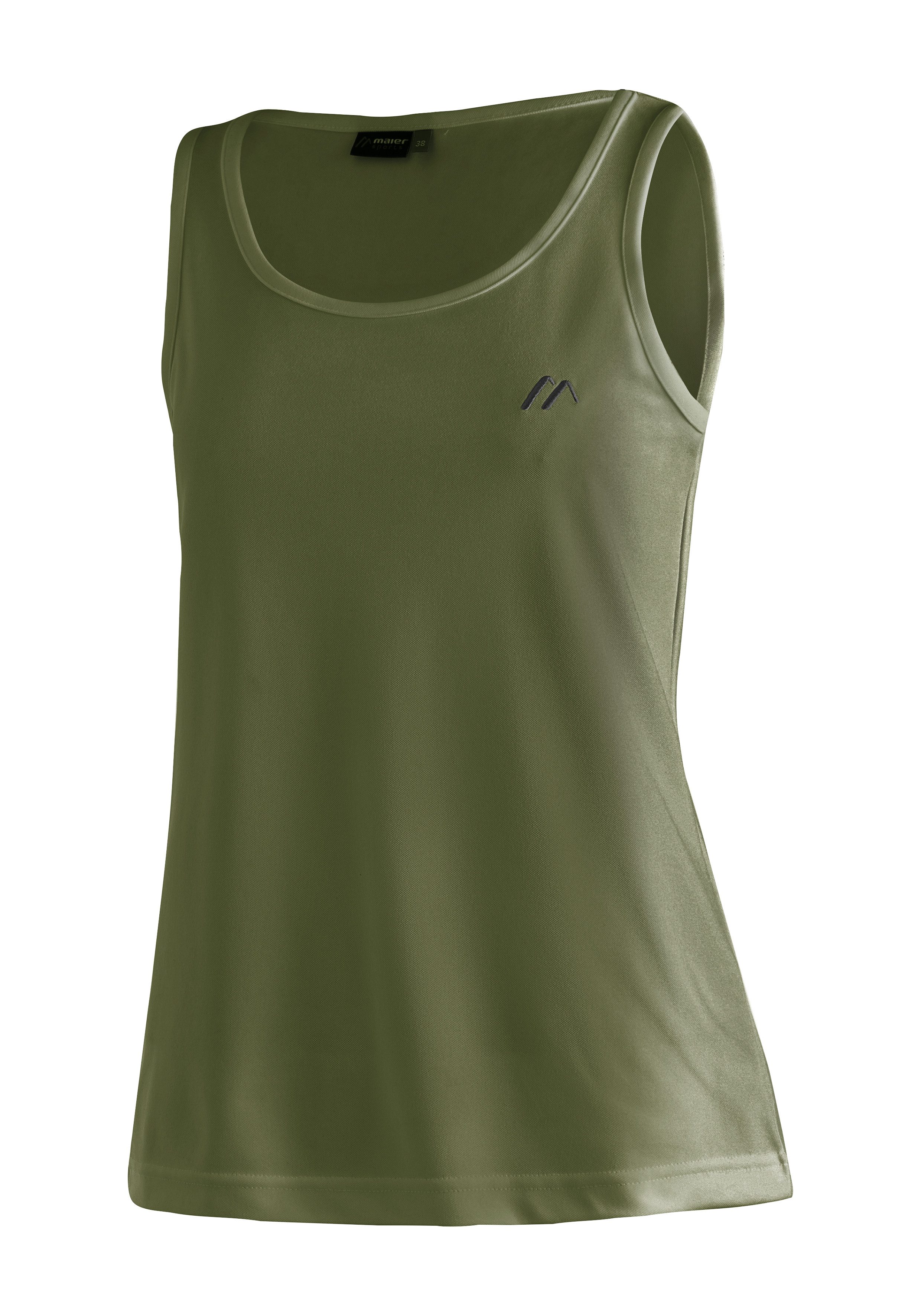 maier sports functioneel shirt petra damestanktop voor sport en outdooractiviteiten, mouwloos shirt groen