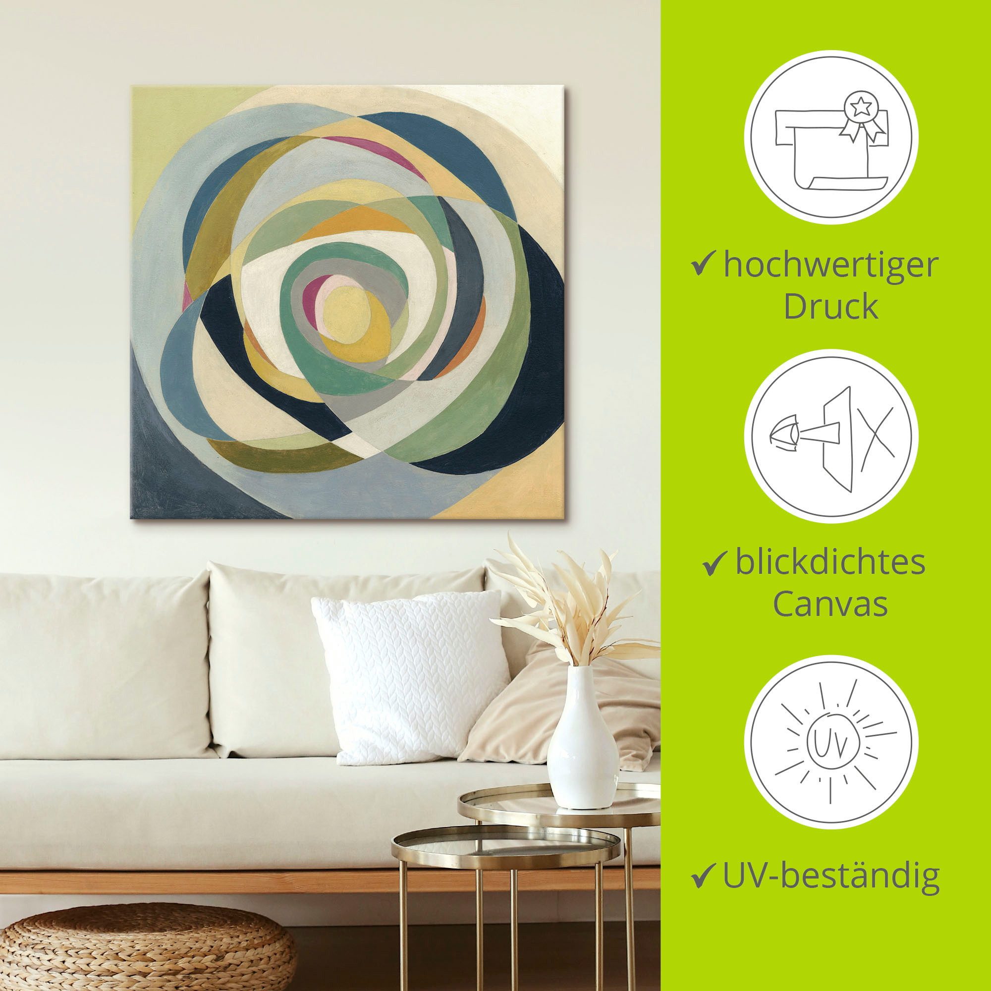 Artland Artprint op linnen Door het glas II gespannen op een spieraam