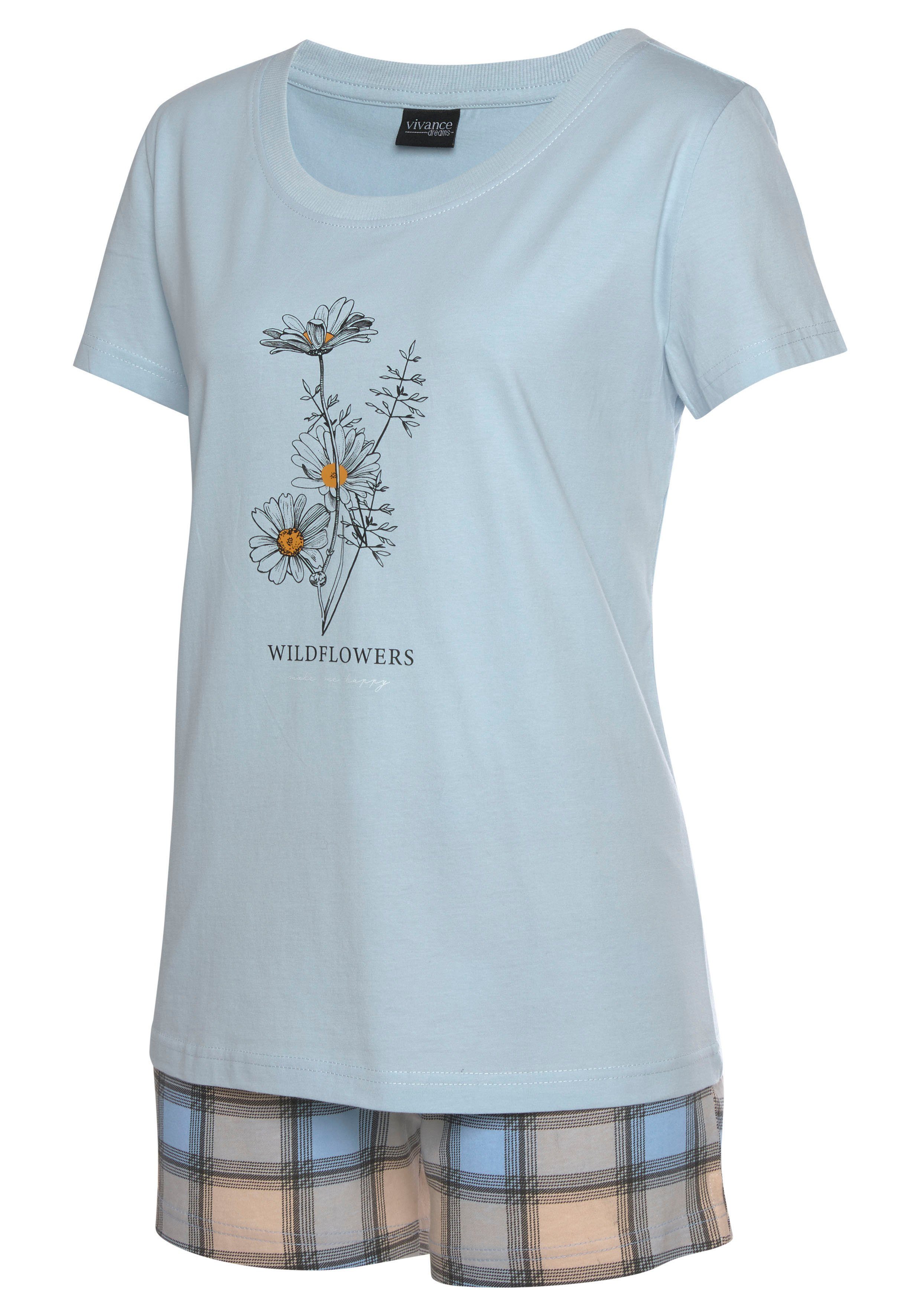 Vivance Dreams Shortama met frontprint (4-delig, Set van 2)