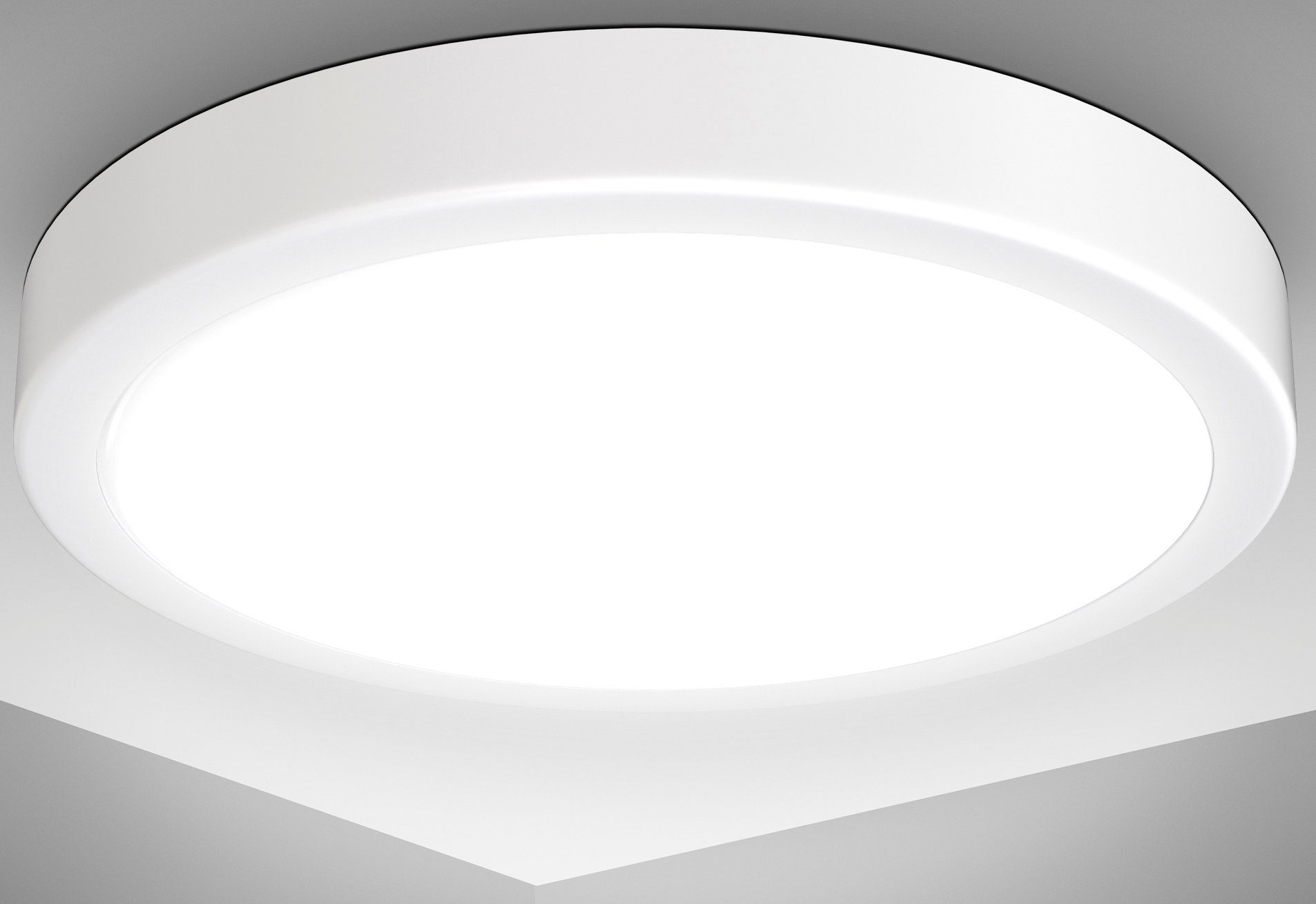 B.K.Licht Led-plafondlamp BK_DL1521 LED-Deckenlampe, Ø28cm, Neutralweißes Licht, Weiß