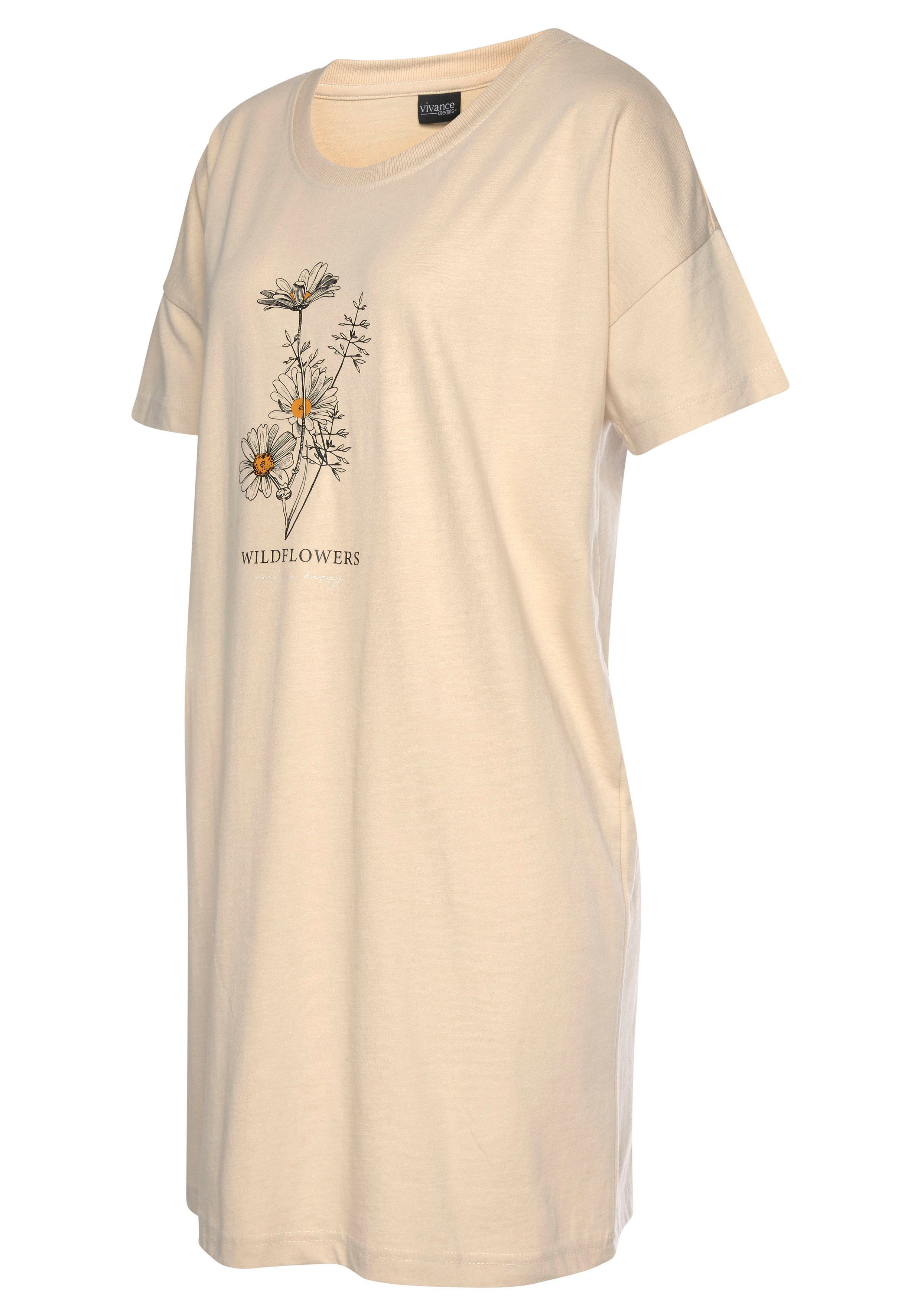 Vivance Dreams Big-shirt met frontprint (Set van 2)