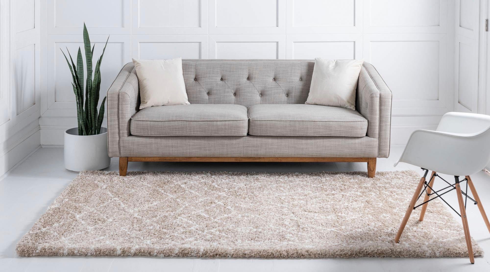 Myflair Möbel & Accessoires Hoogpolig vloerkleed Temara shag voorraadopruiming geweven, scandi design, ideaal in de woonkamer & slaapkamer