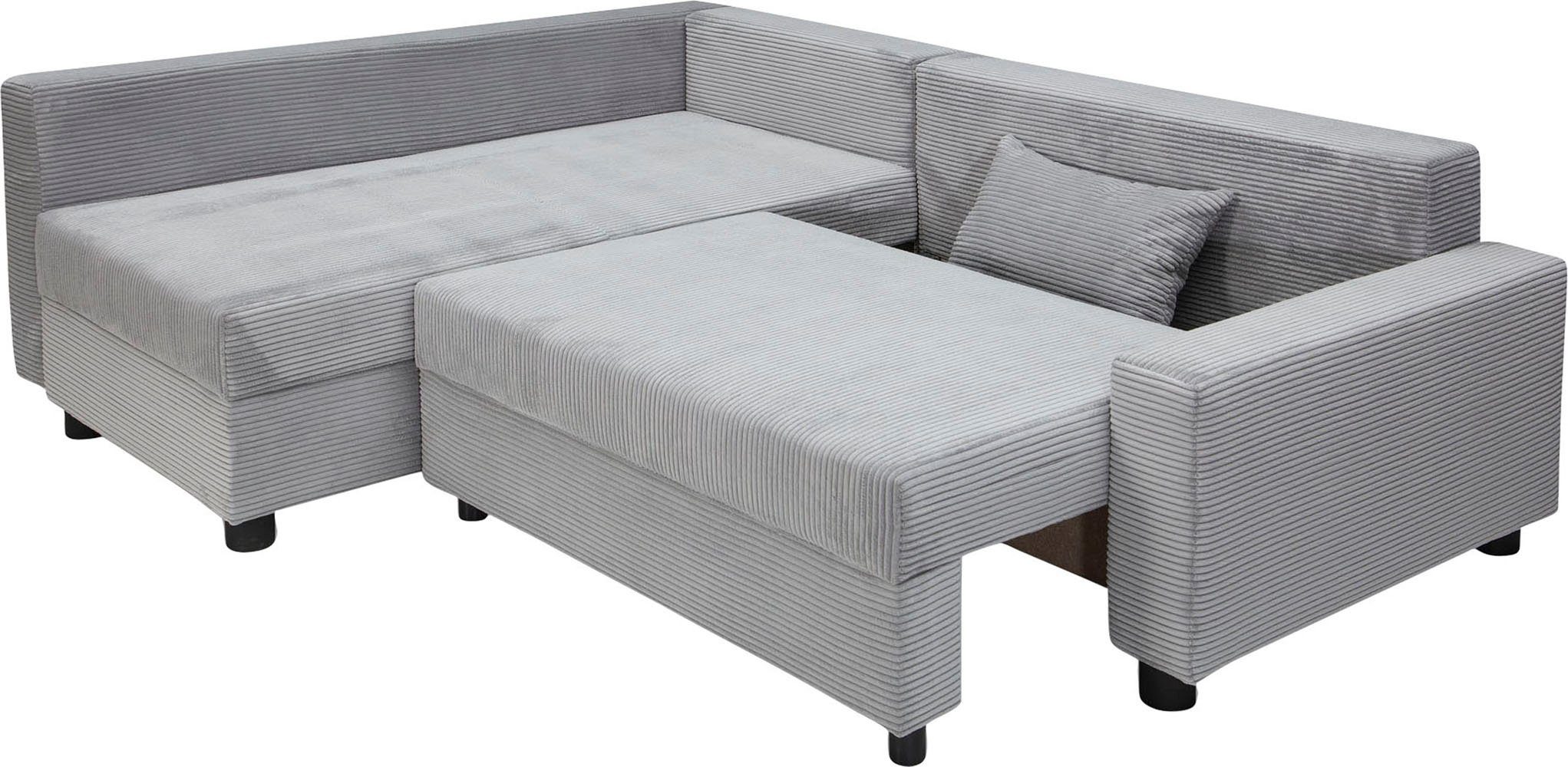 COLLECTION AB Hoekbank Parma L-vorm met slaapfunctie en bedlade, inclusief kussens, bonell-federkern