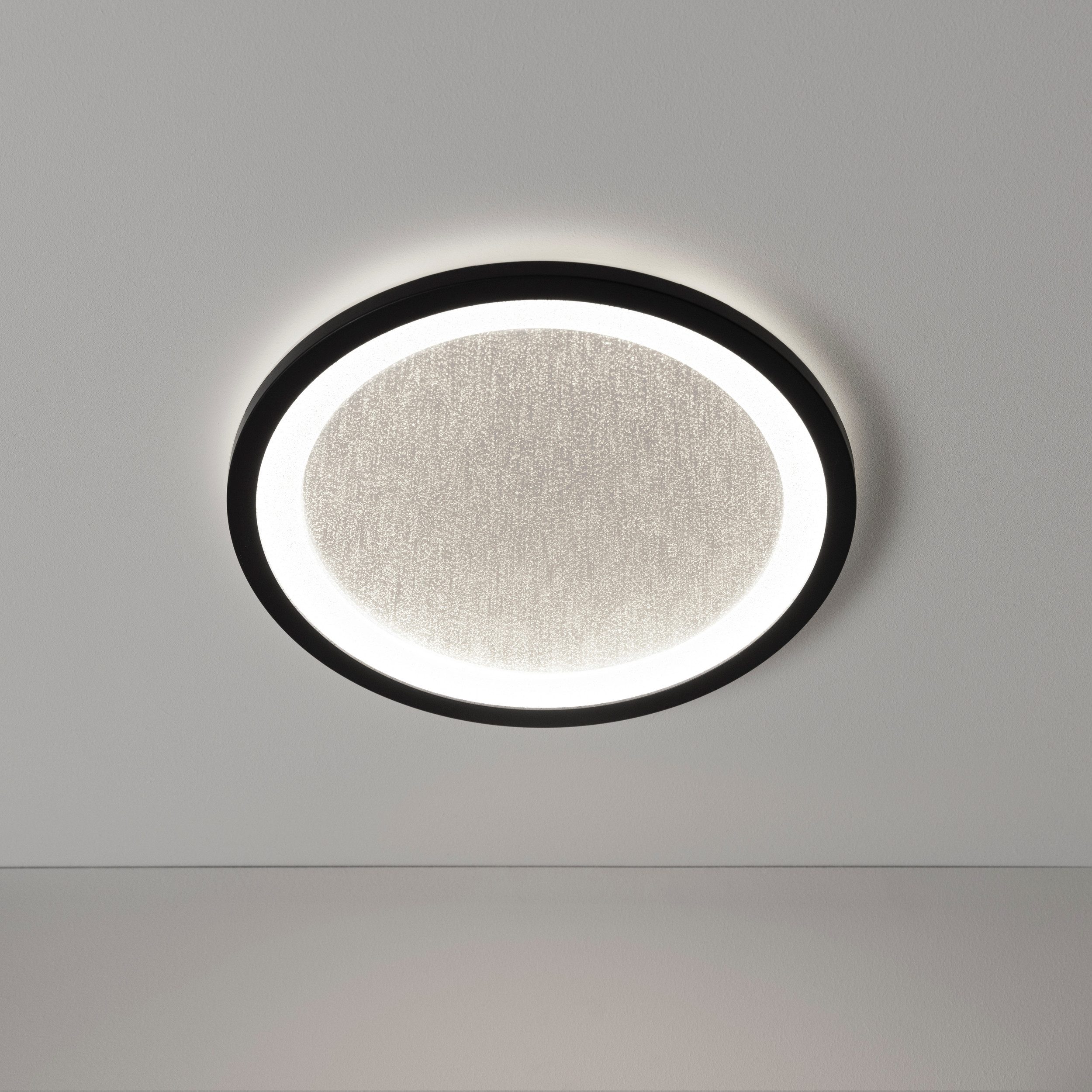 BreLight Led-plafondlamp Tanida LED-plafondlamp met glittereffect, 22 W, 2200 lm, 4000 K, zwart